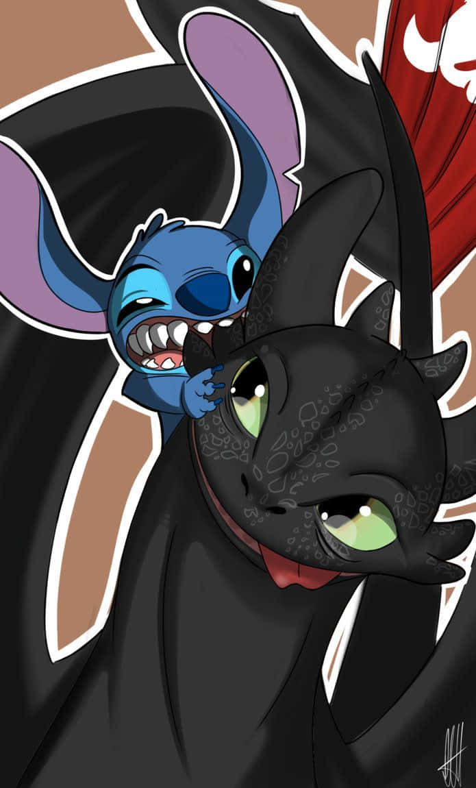 Toothless, Stitch, blue alien, SD Phone Wallpaper
