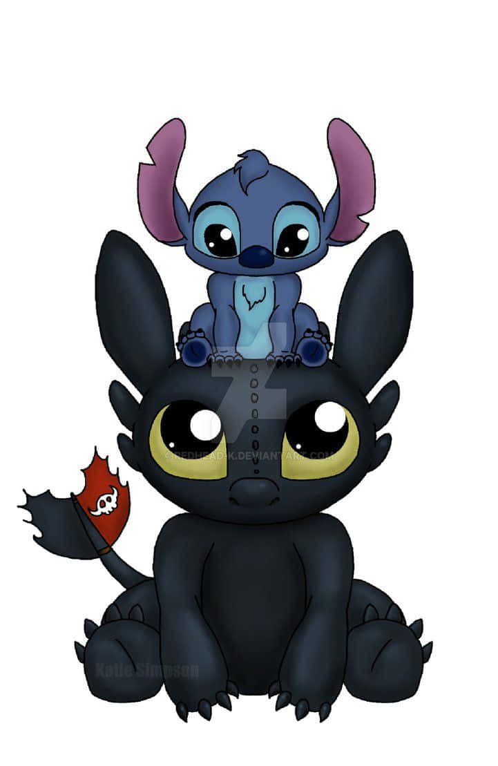 Toothless, Stitch, blue alien, SD Phone Wallpaper