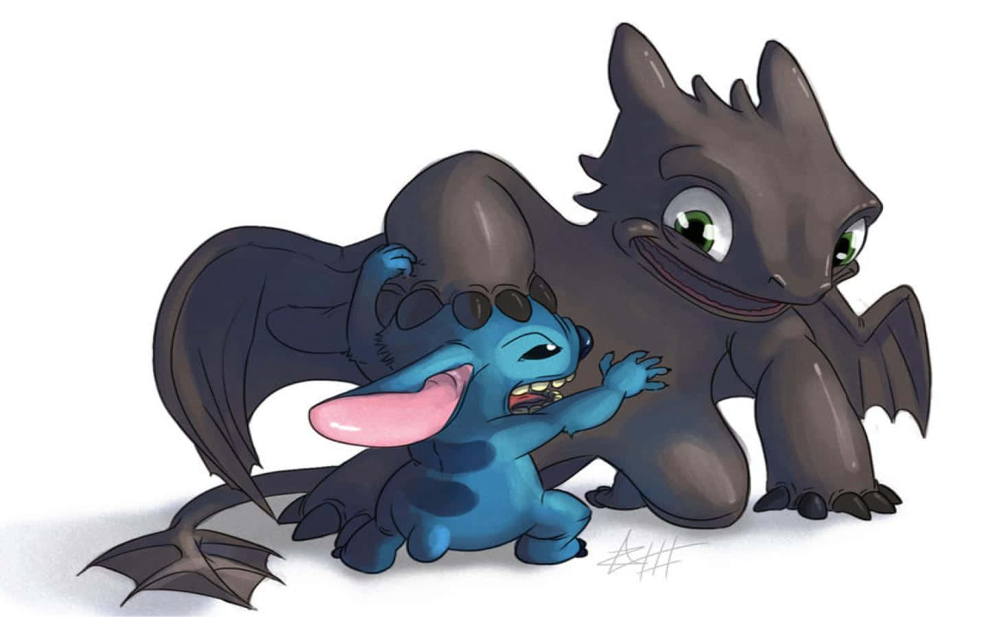 Toothless, Stitch, blue Stitch, HD Desktop Wallpaper