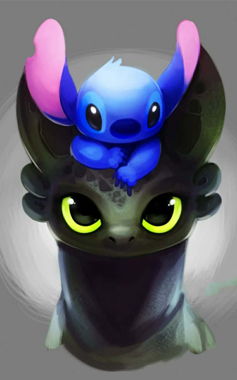 Toothless, Stitch, blue alien, HD Phone Wallpaper