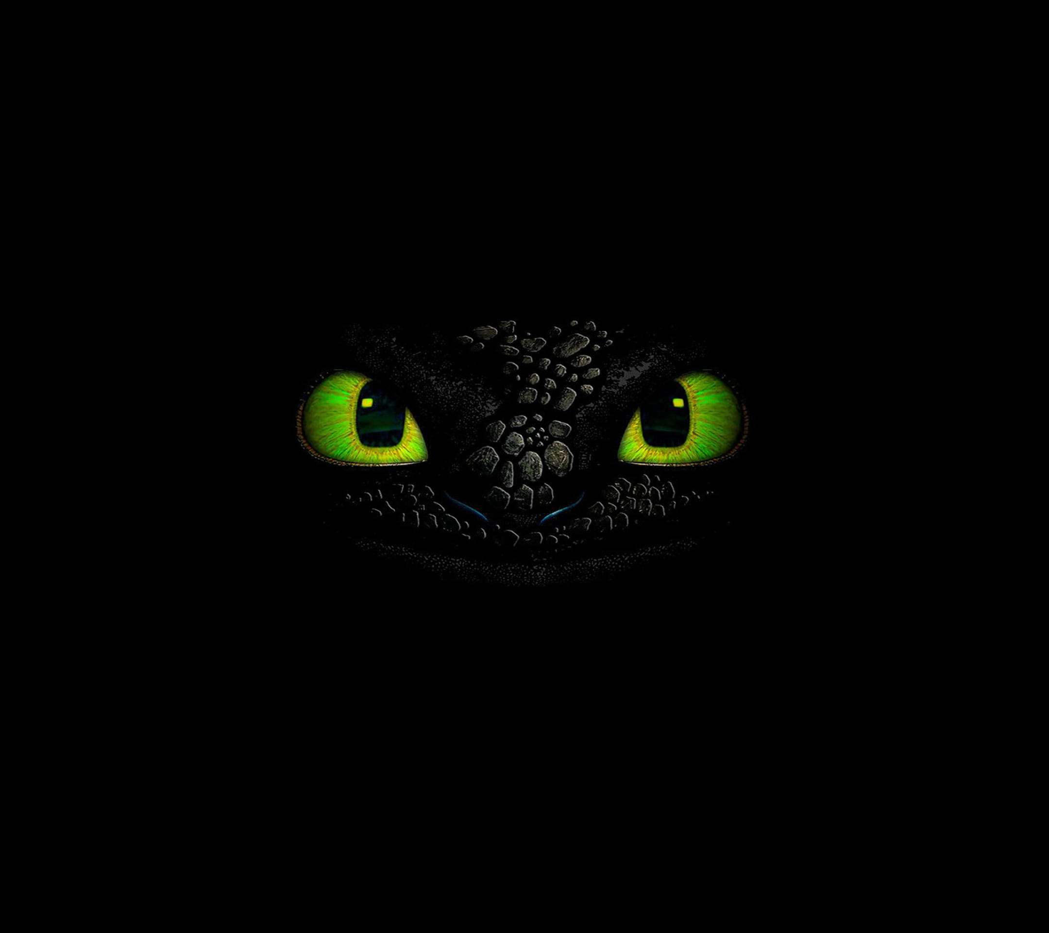 Toothless, dragon, glowing green eyes, Full HD Desktop Wallpaper