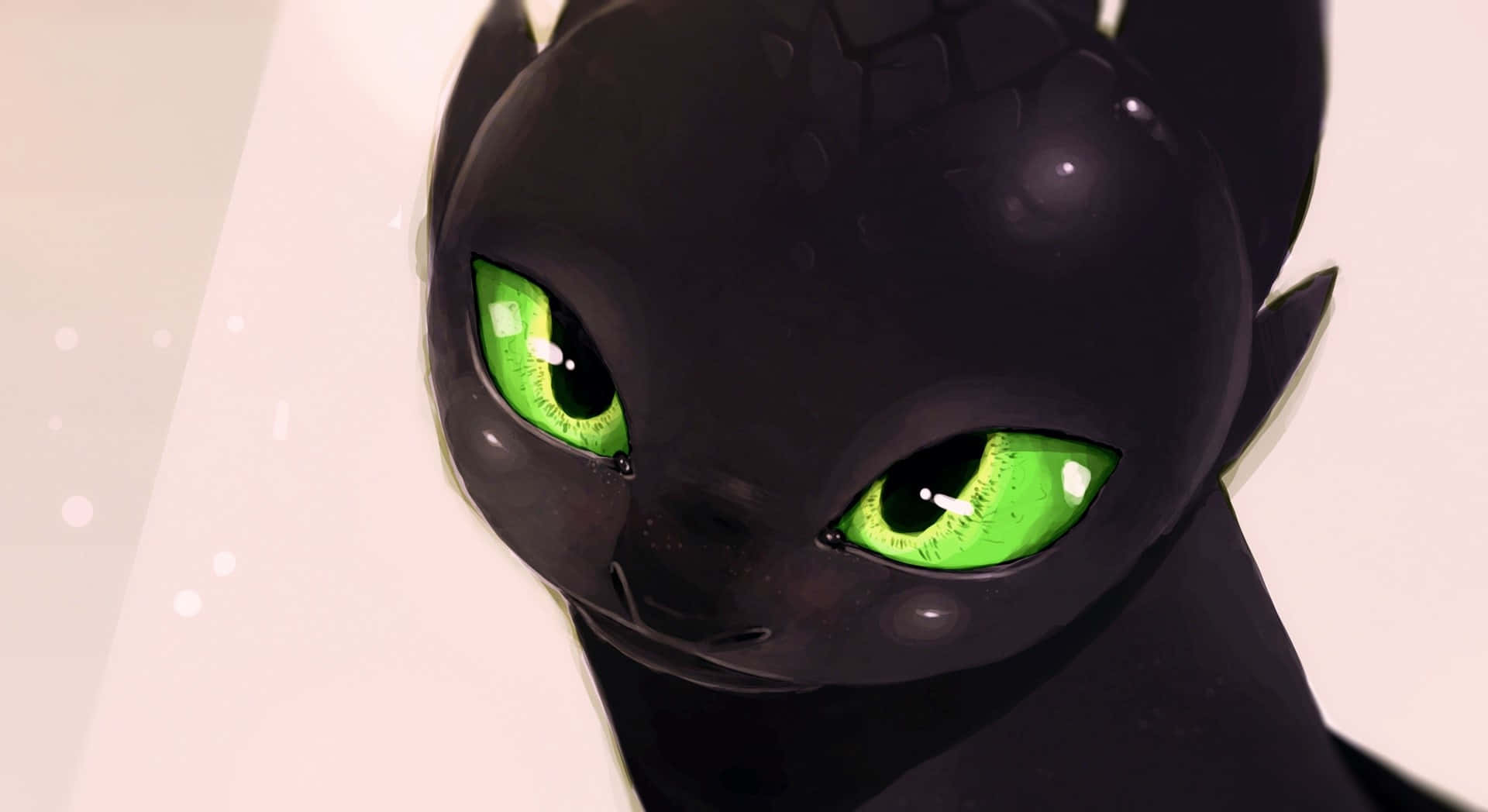 Toothless, green eyes, sleek black dragon, Full HD Desktop Wallpaper