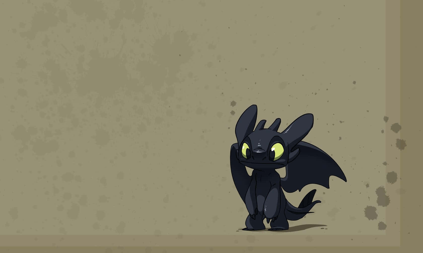 Toothless, black dragon, glowing yellow eyes, HD Desktop Wallpaper
