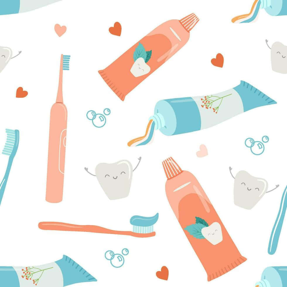 toothbrush, toothpaste tubes, smiling teeth, SD Desktop Wallpaper
