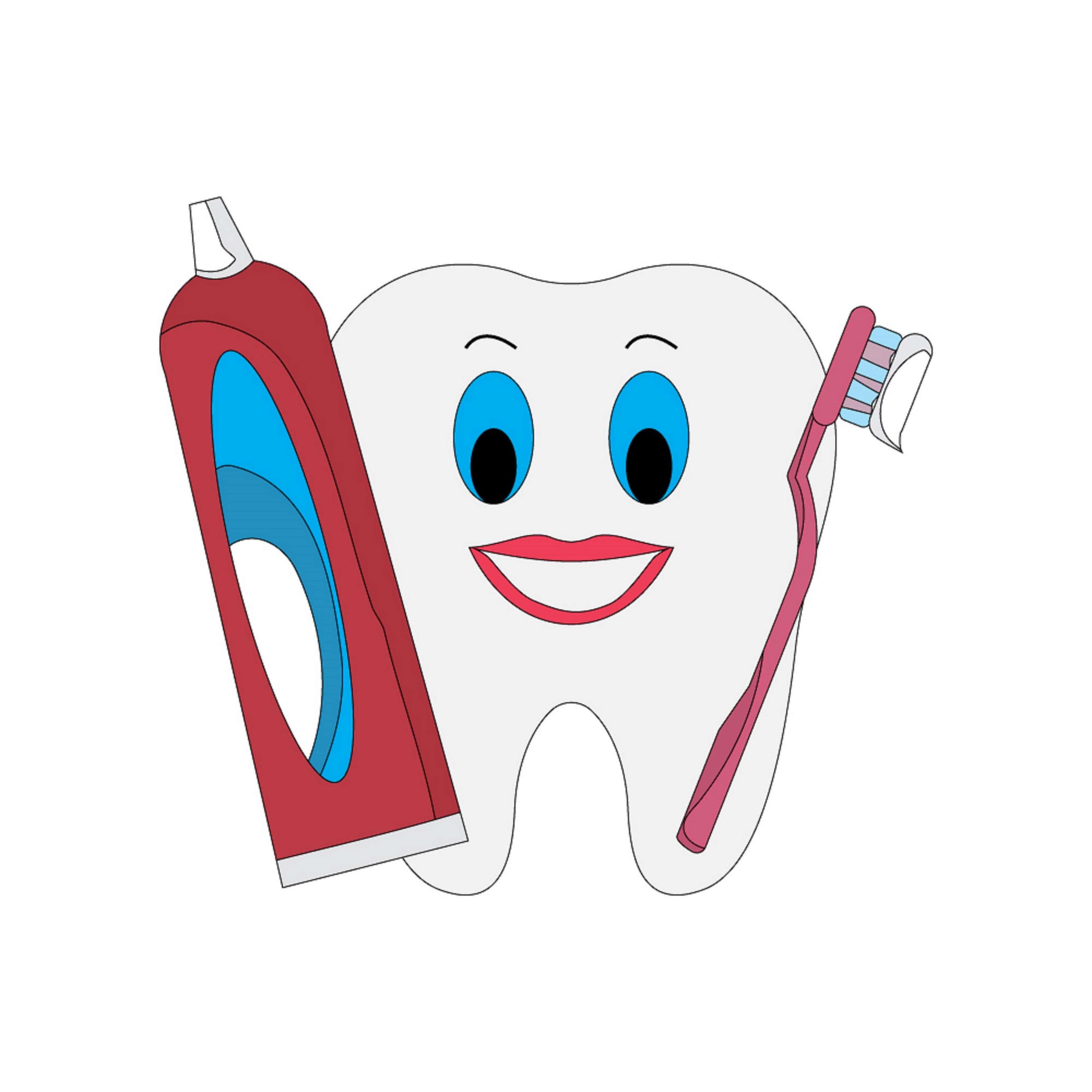 Happy Tooth, toothbrush, toothpaste tube, 4K Desktop Wallpaper