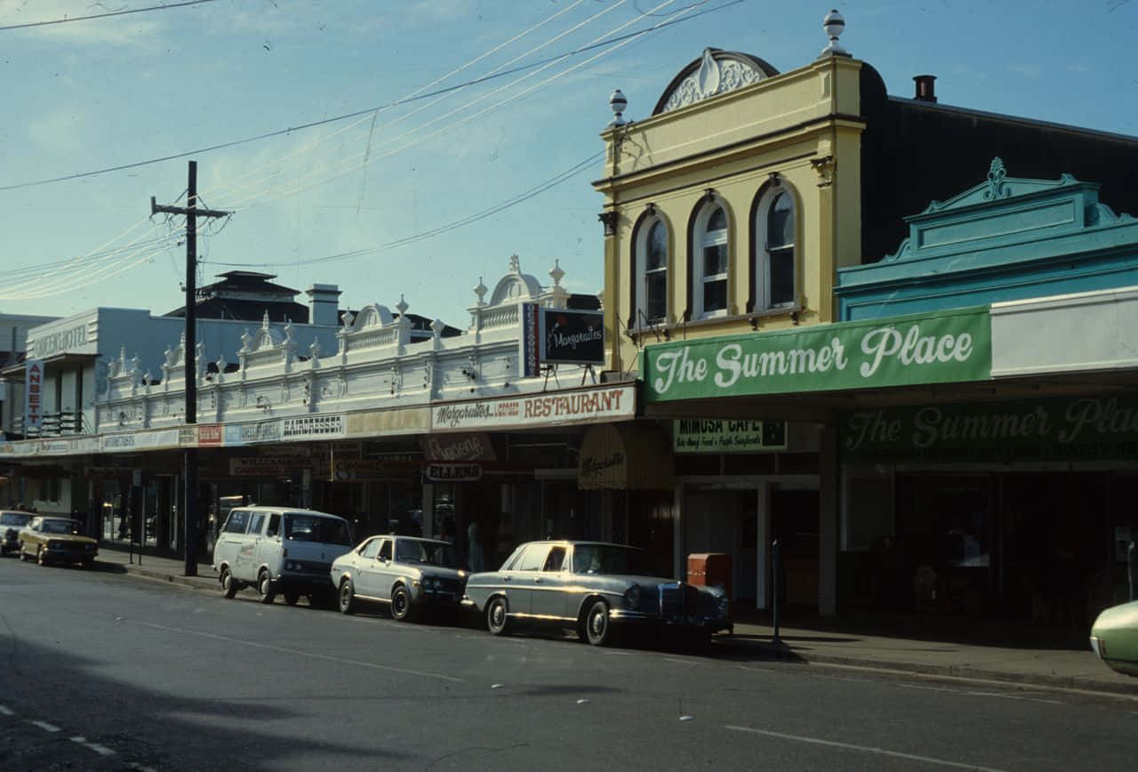 Toowoomba, sunset, vintage street scene, HD Desktop Wallpaper