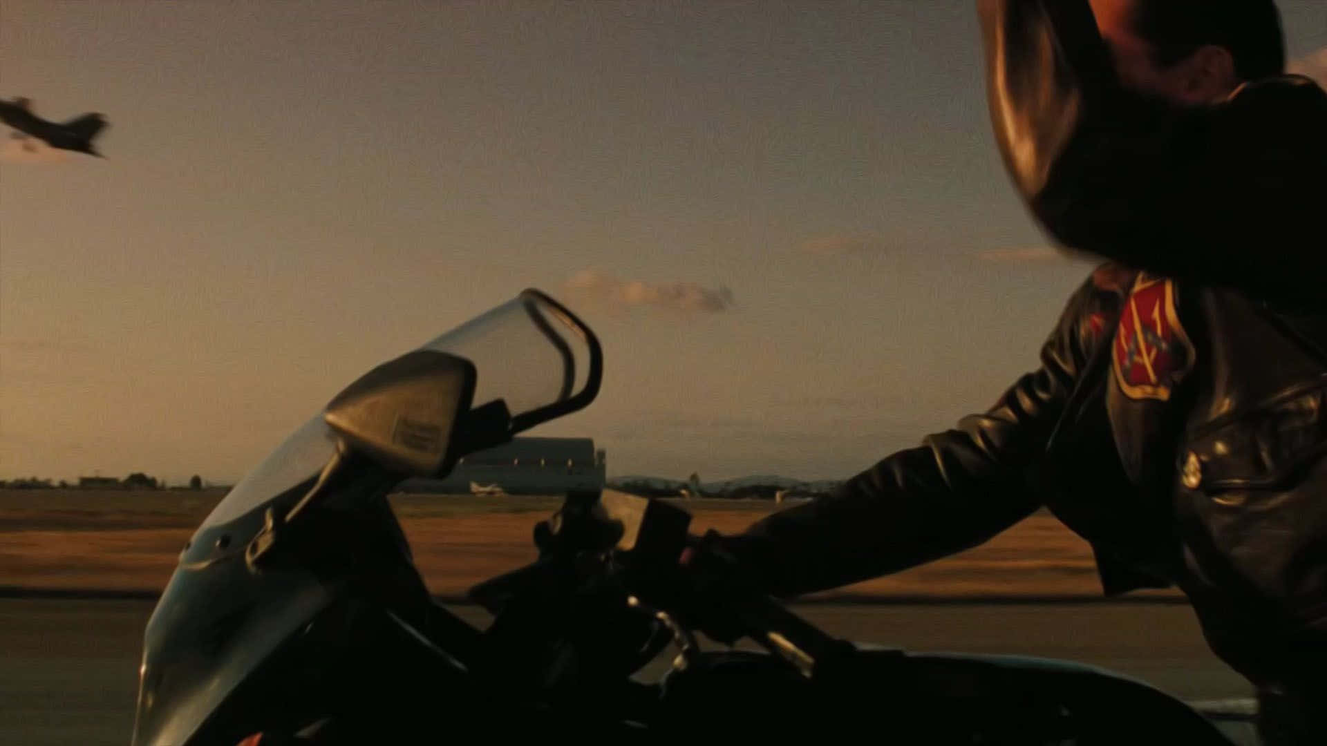 Top Gun, motorcycle, leather jacket, Full HD Desktop Wallpaper