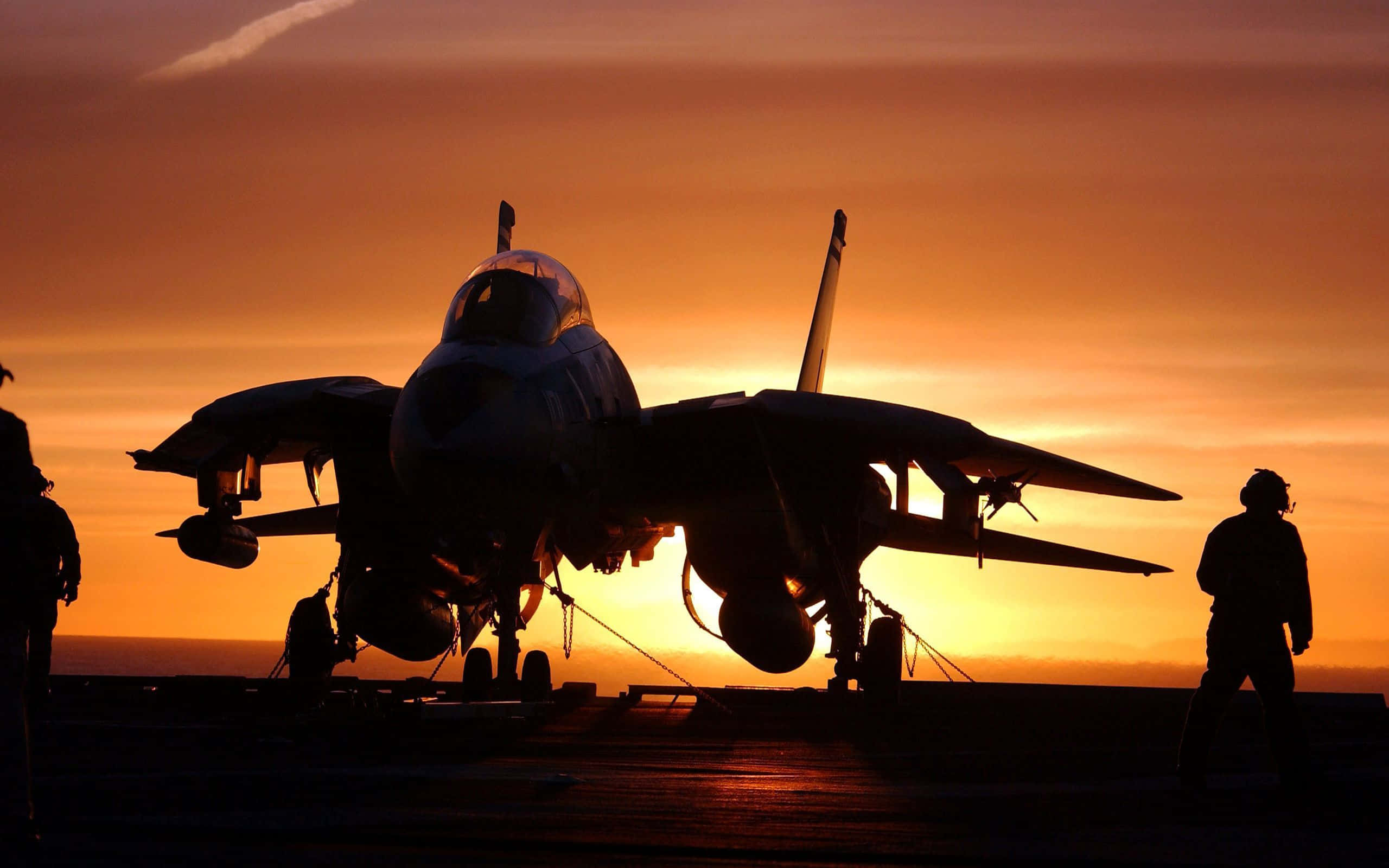 Top Gun, fighter jet, aircraft carrier deck, 2K Desktop Wallpaper