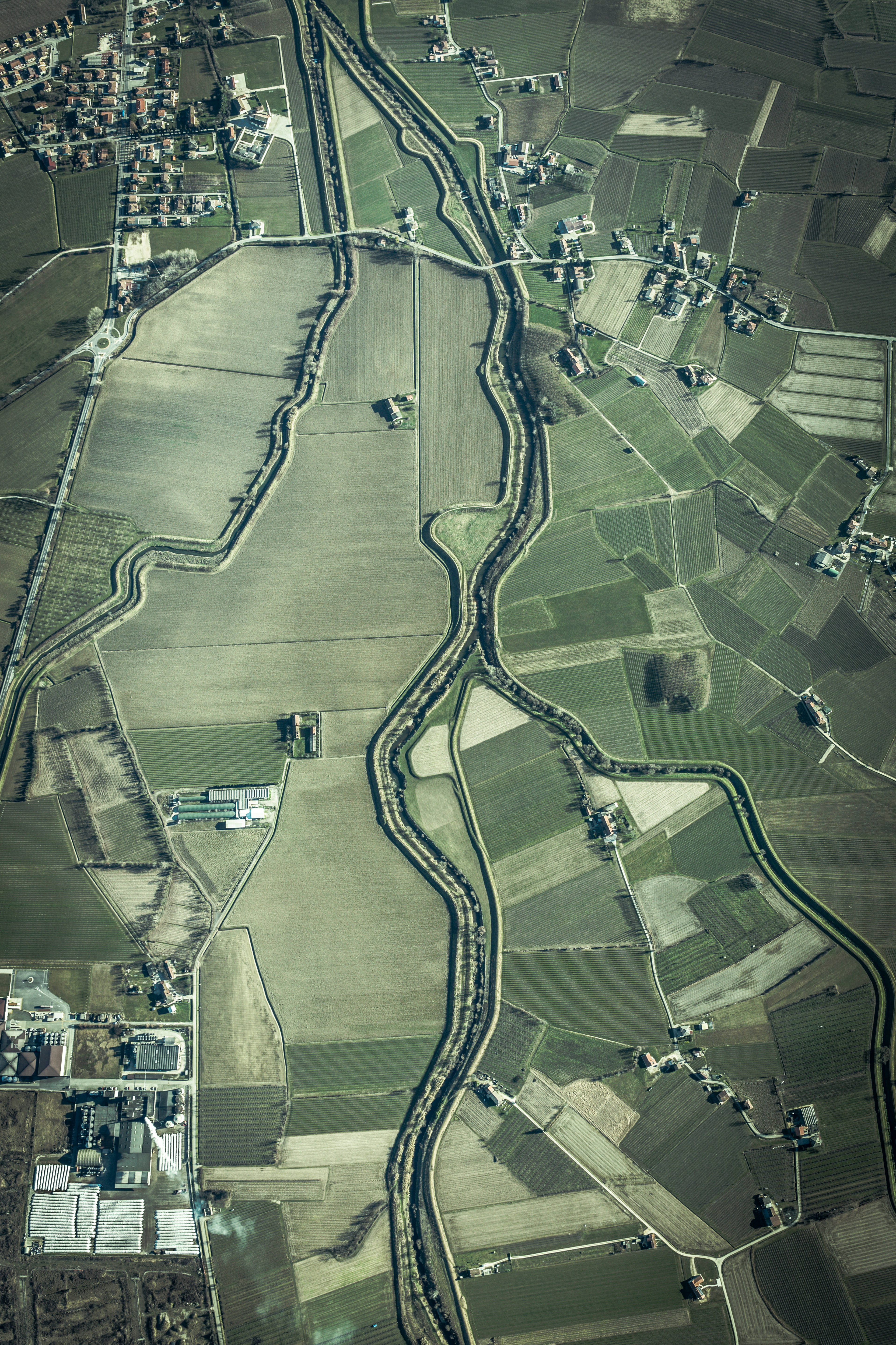 topographic map, winding river, patchwork farmland, 5K Phone Wallpaper