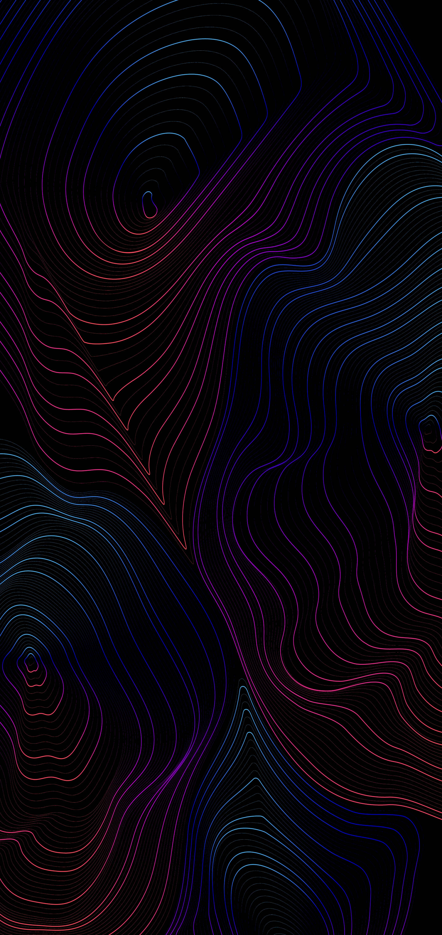 Topography, metallic colors, blue, 2K Phone Wallpaper