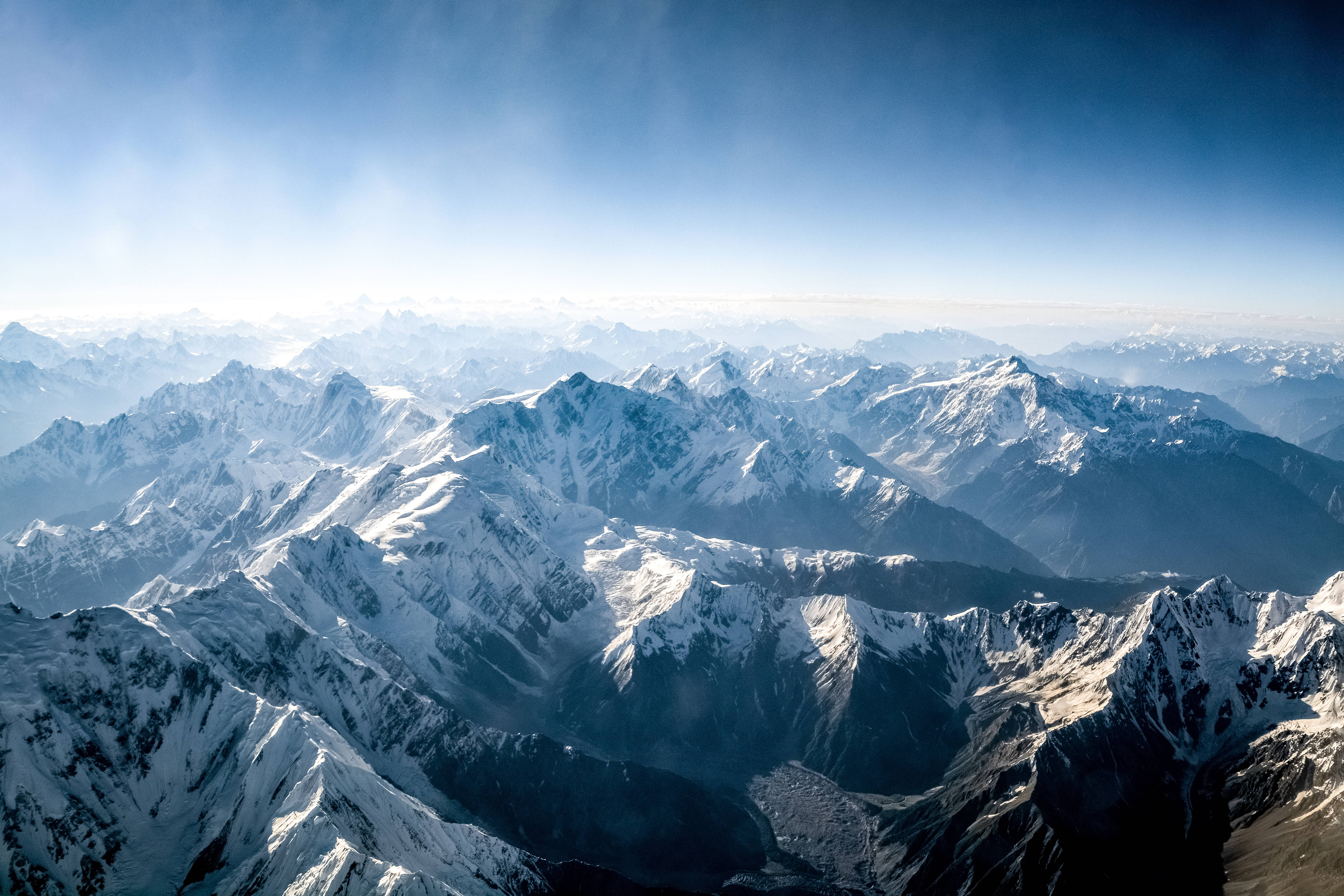 White Mountain, snowcapped mountain ranges, clear blue sky, 5K Desktop Wallpaper