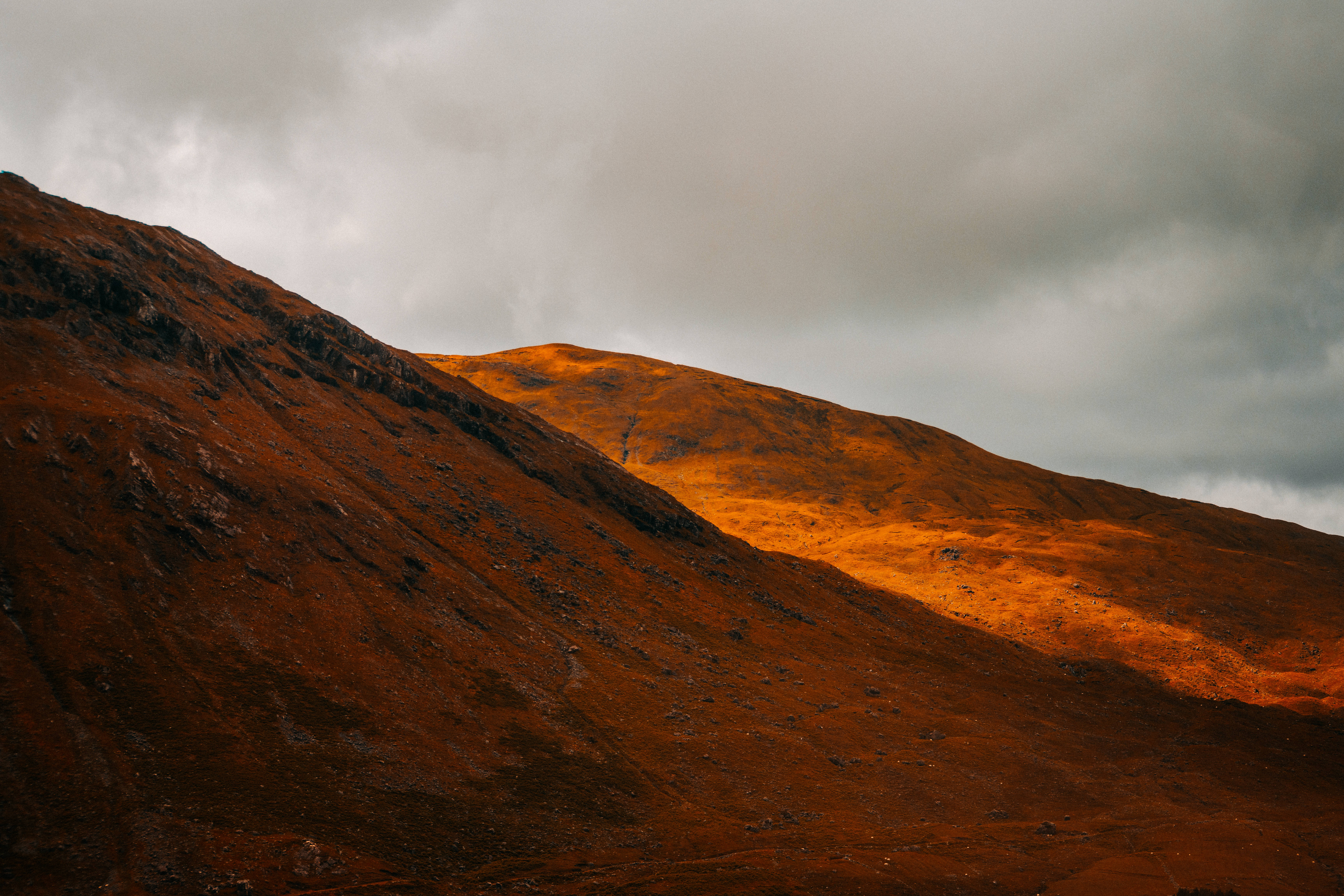 traditional Irish castles, sunset, rugged mountain slope, 5K Desktop Wallpaper
