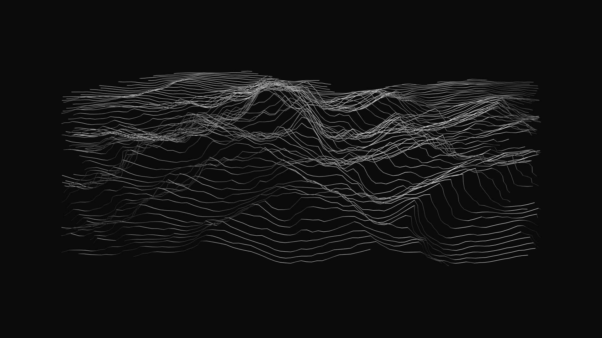 Topography, 3D, glowing white lines, Full HD Desktop Wallpaper