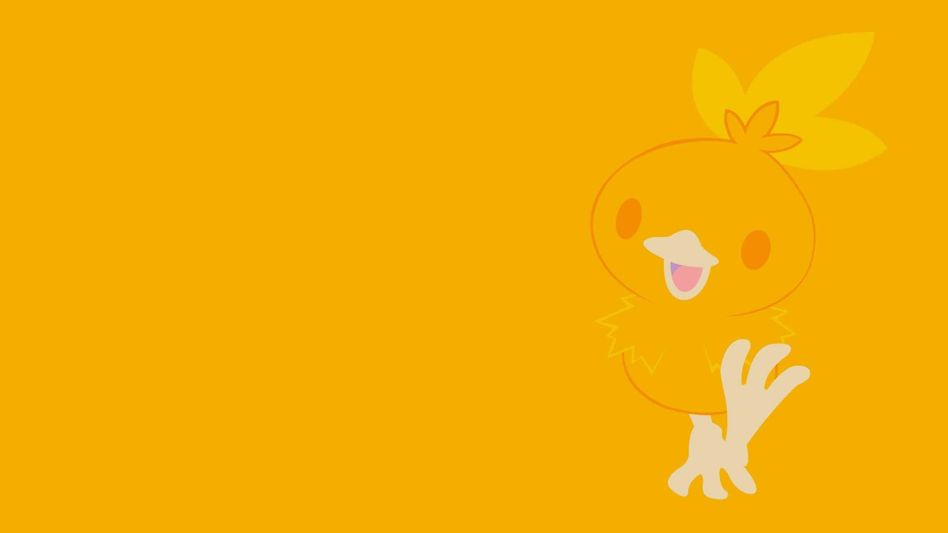 Torchic, minimalist, bright orange, Full HD Desktop Wallpaper