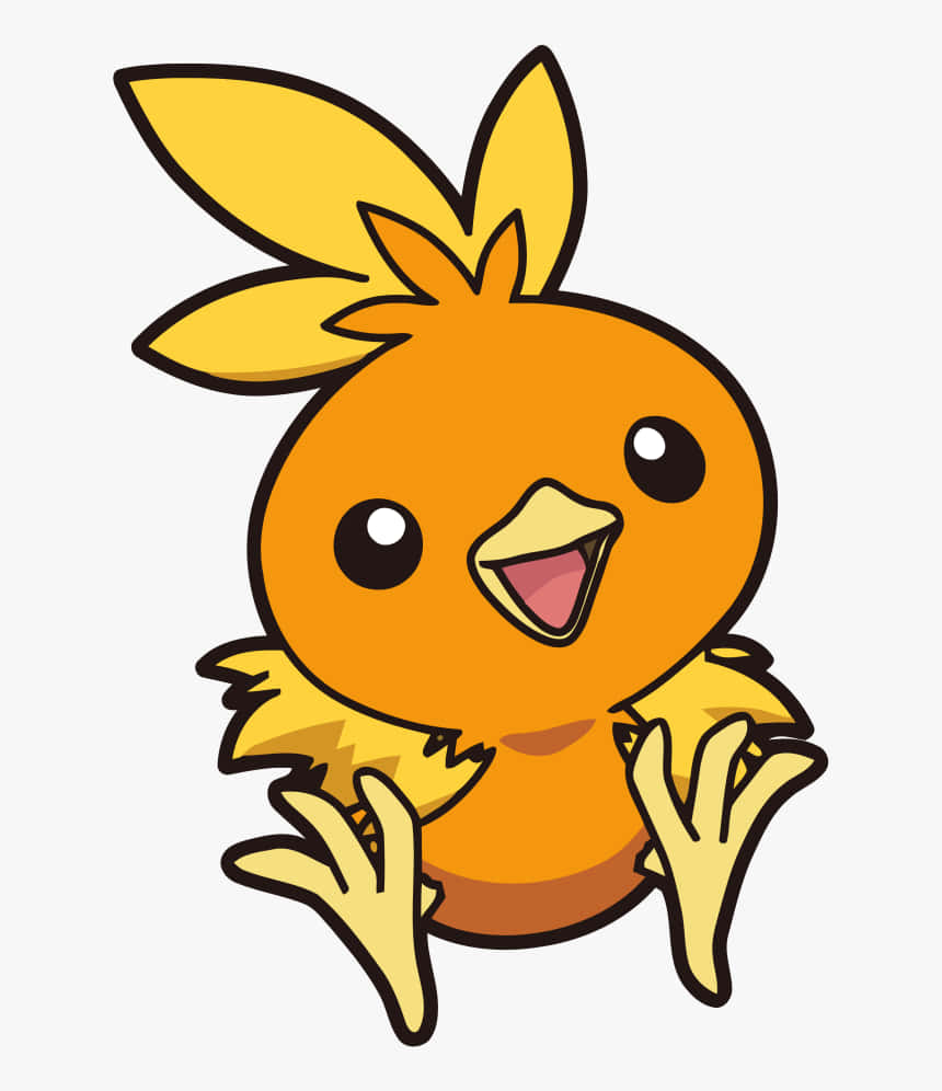 Torchic, yellow tufted feathers, wide eyes, SD Phone Wallpaper