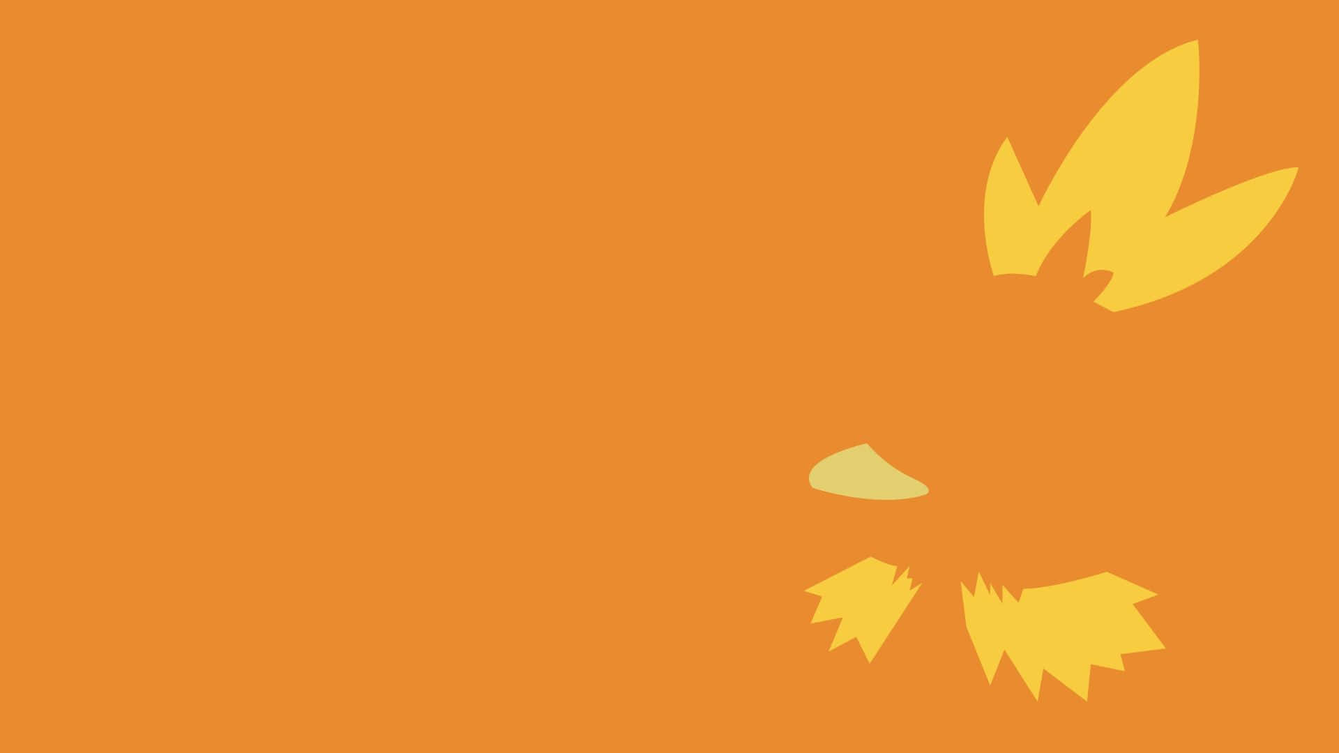 Torchic, orange, minimalist aesthetic, Full HD Desktop Wallpaper