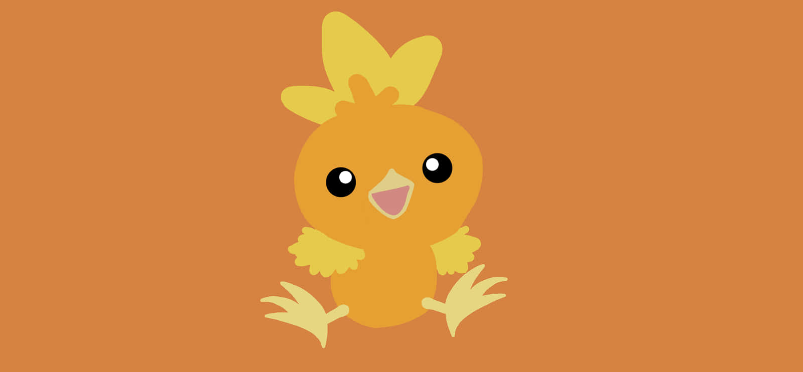 Torchic, yellow cartoon chick, bow, HD Desktop Wallpaper