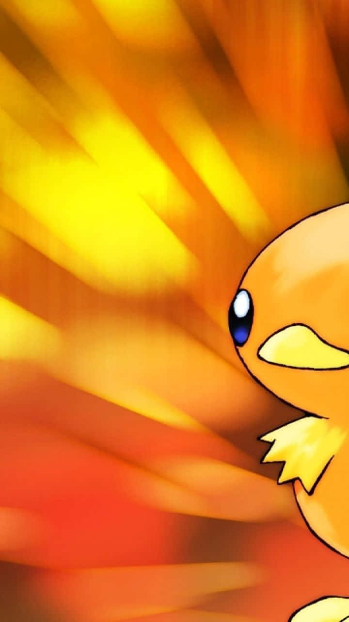 Torchic, orange abstract background, fiery orange, HD Phone Wallpaper
