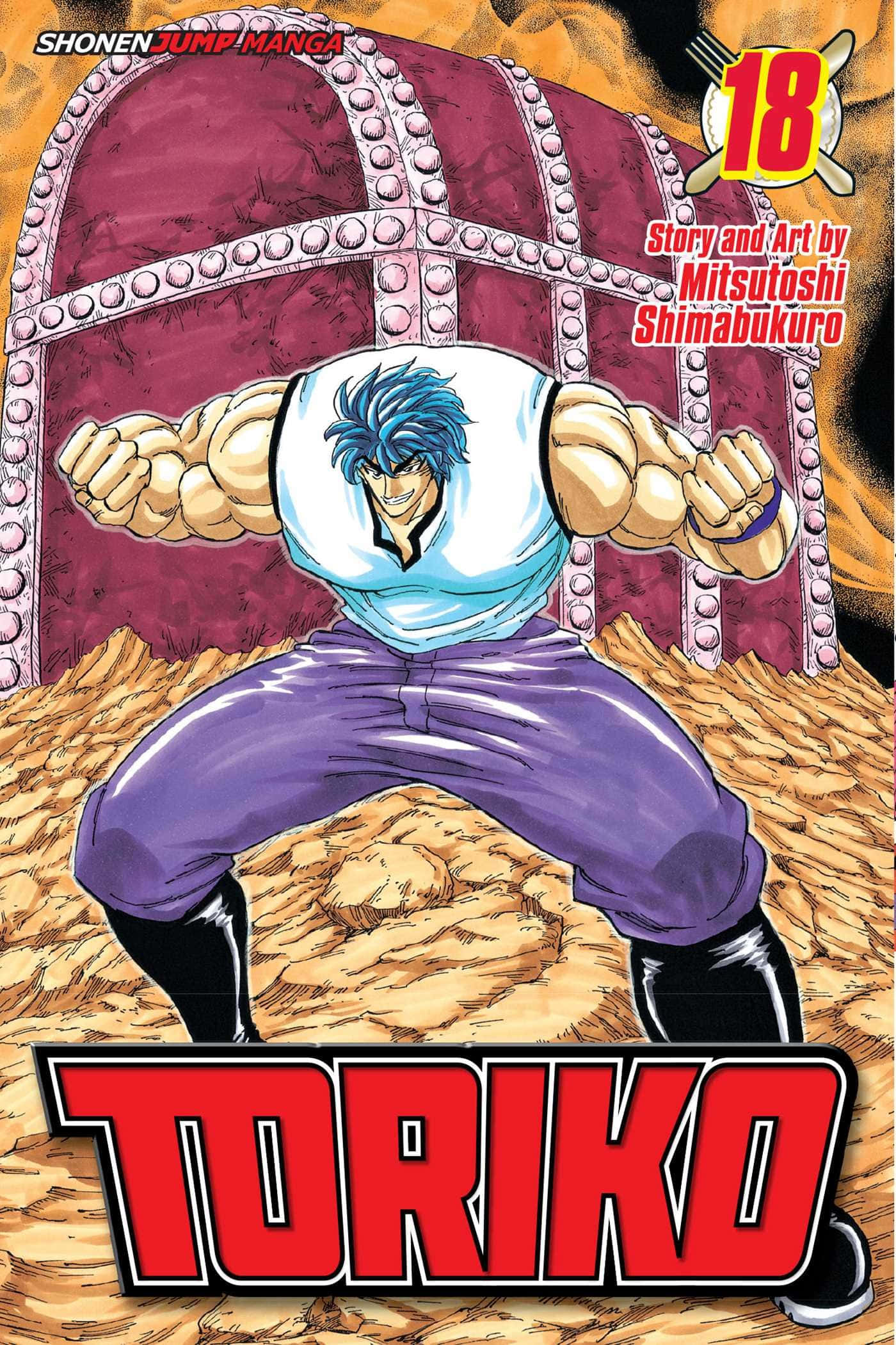 Toriko, blue-haired anime character, giant treasure chest, Full HD Phone Wallpaper