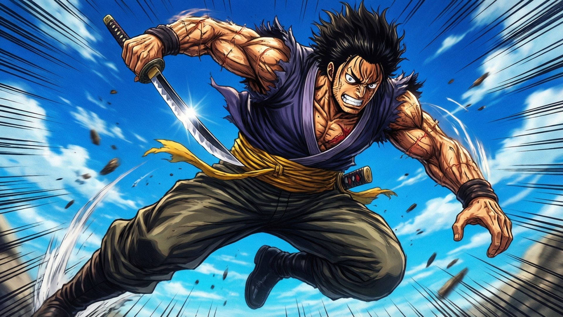 Toriko, knife, mid-leap, Full HD Desktop Wallpaper