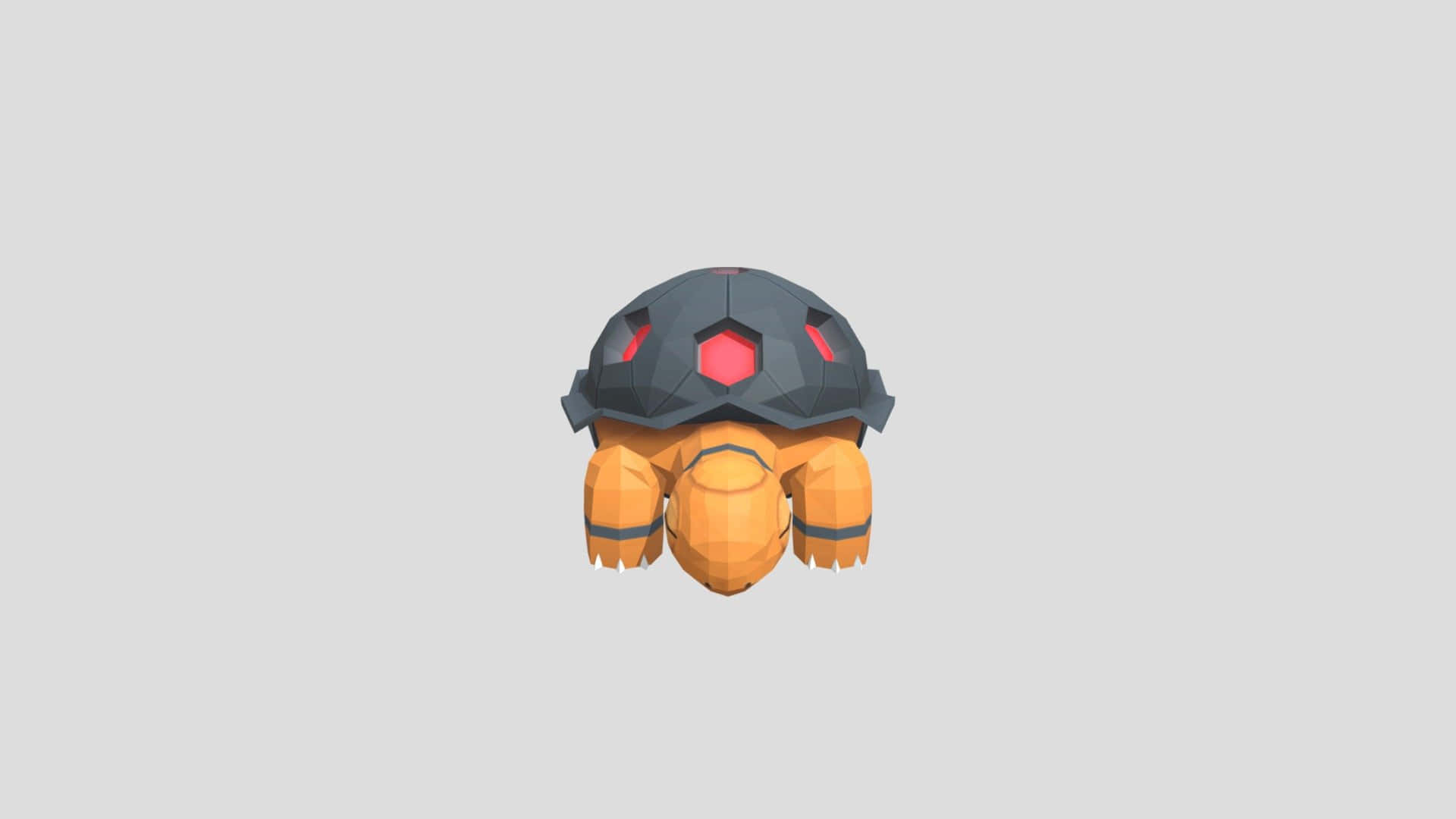 Torkoal, low poly, robot turtle, Full HD Desktop Wallpaper