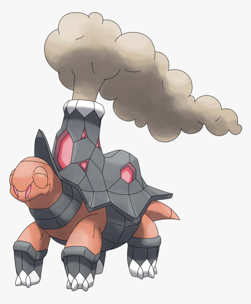 Torkoal, fiery turtle, rocky shell, SD Phone Wallpaper