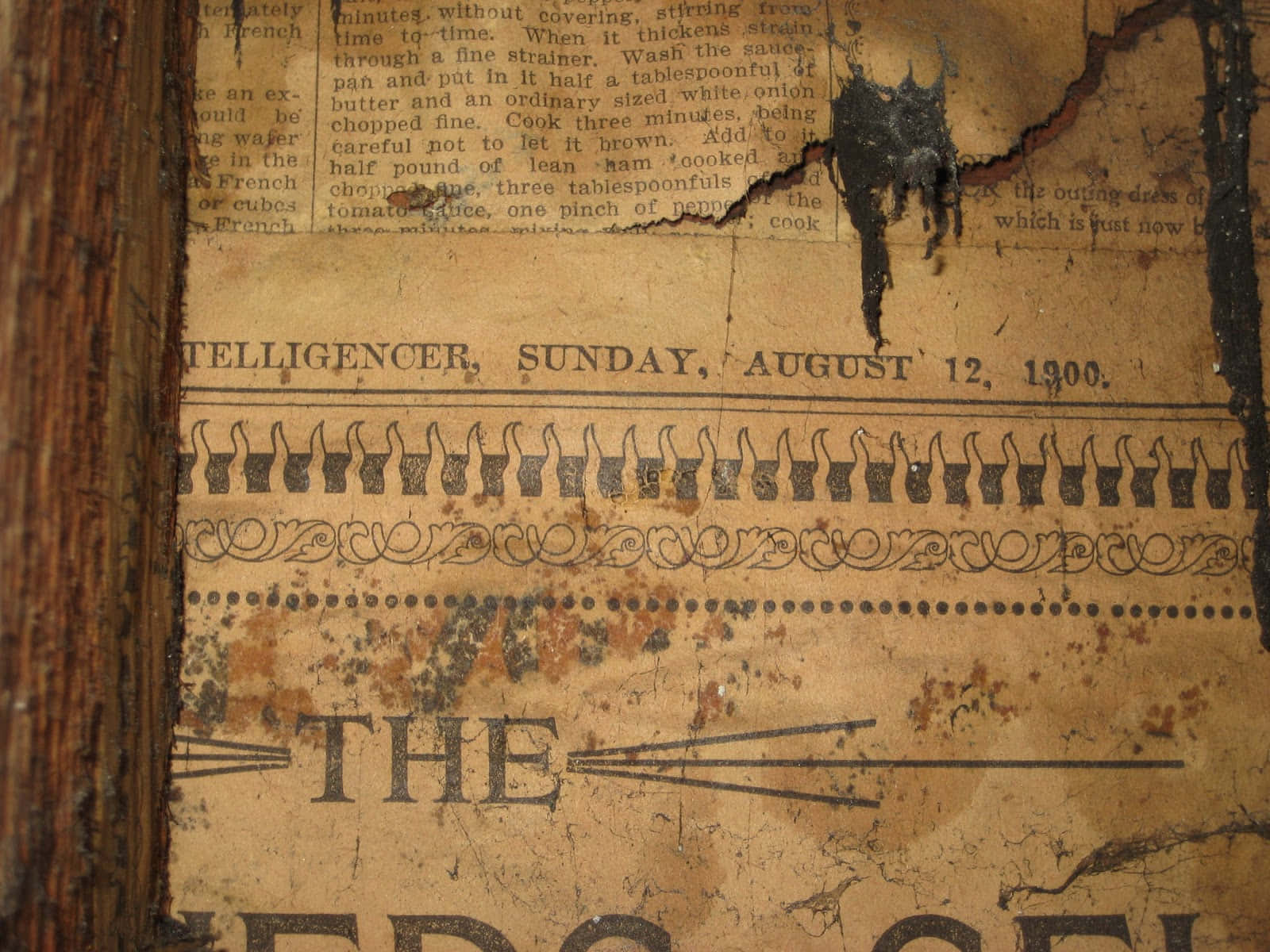 1900 newspaper, torn edges, faded ink, HD Desktop Wallpaper