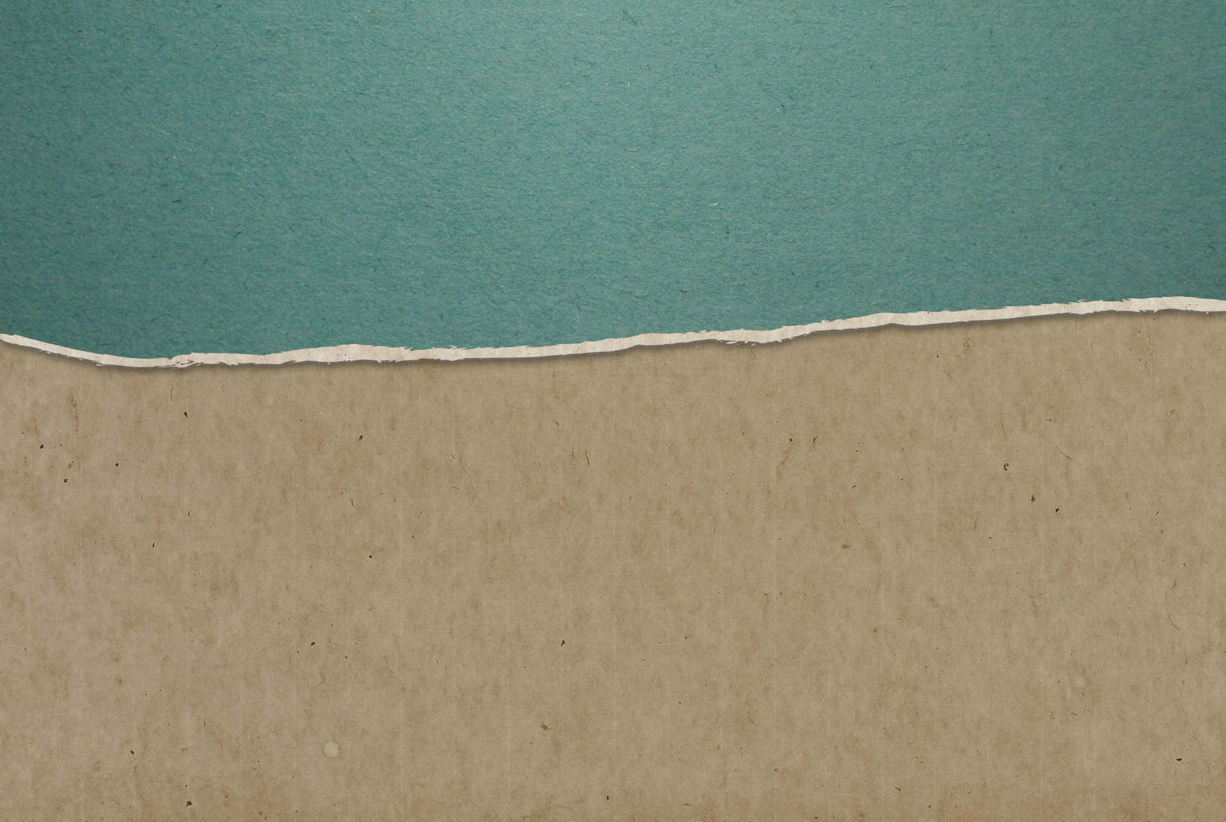 blue green torn paper, brown base, teal surface, Full HD Desktop Wallpaper