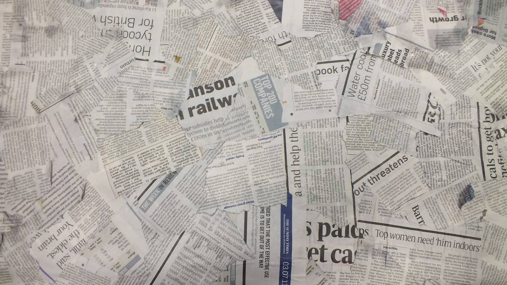 newspaper, crumpled, torn sheets, HD Desktop Wallpaper