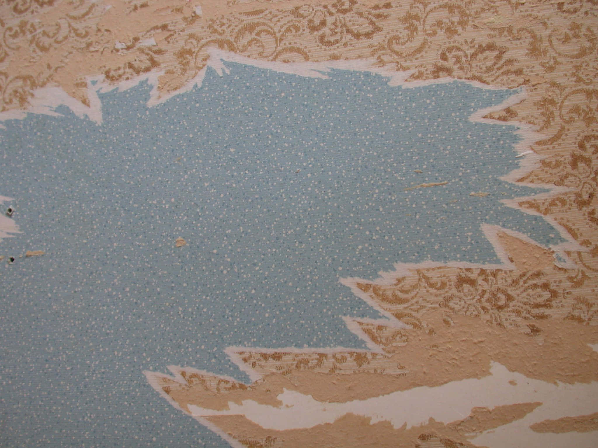 torn paper, blue wall, vintage wallpaper, Full HD Desktop Wallpaper