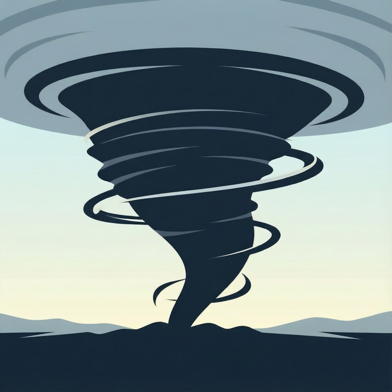 Silhouette Storm, tornado, swirling bands, HD Desktop Wallpaper