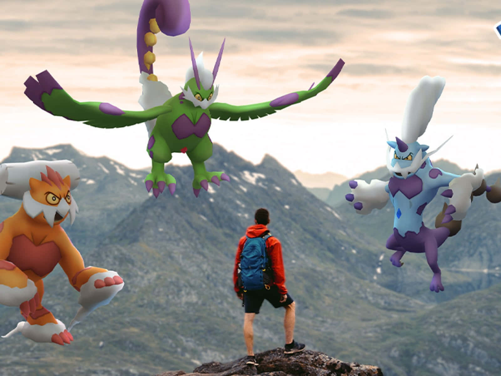 Tornadus, mountain peak, soft sunset sky, HD Desktop Wallpaper
