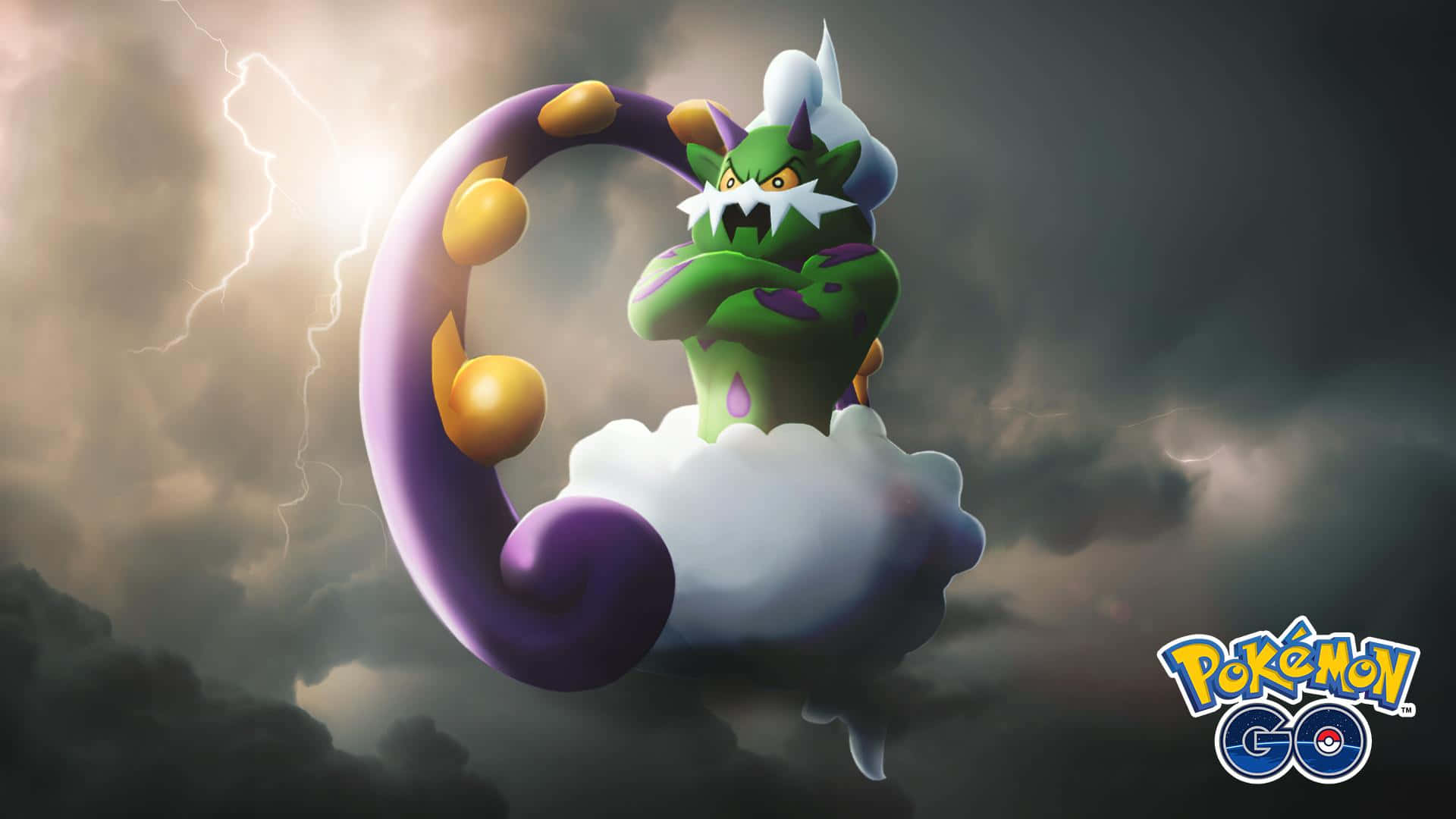 Tornadus, green and purple, storm-themed, Full HD Desktop Wallpaper