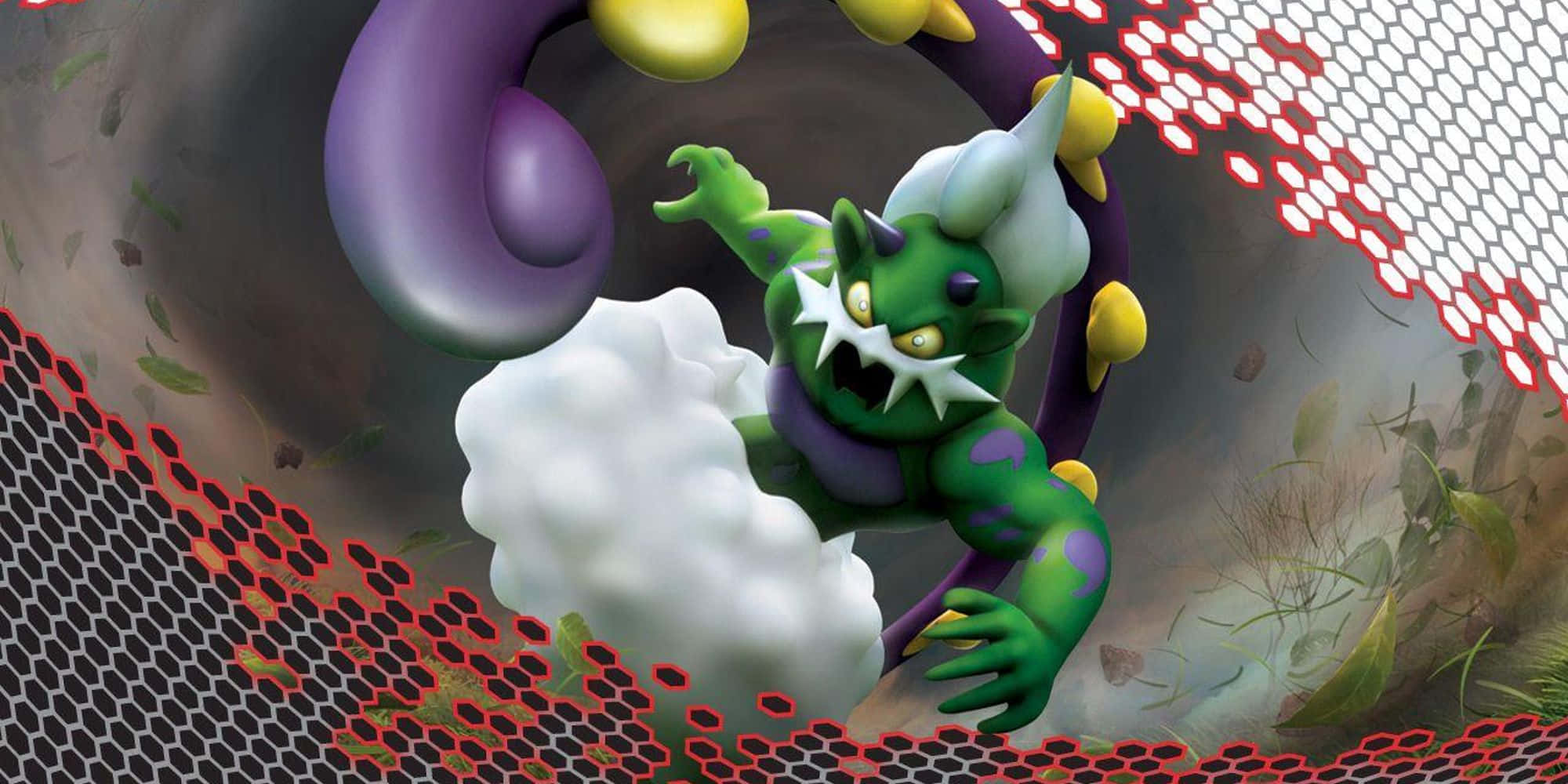 Tornadus, green cartoon monster, purple spots, Full HD Desktop Wallpaper