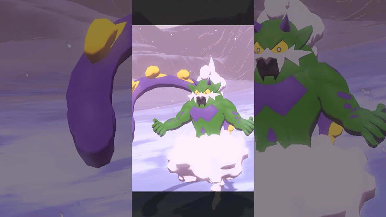 Tornadus, green and purple, yellow horns, HD Desktop Wallpaper