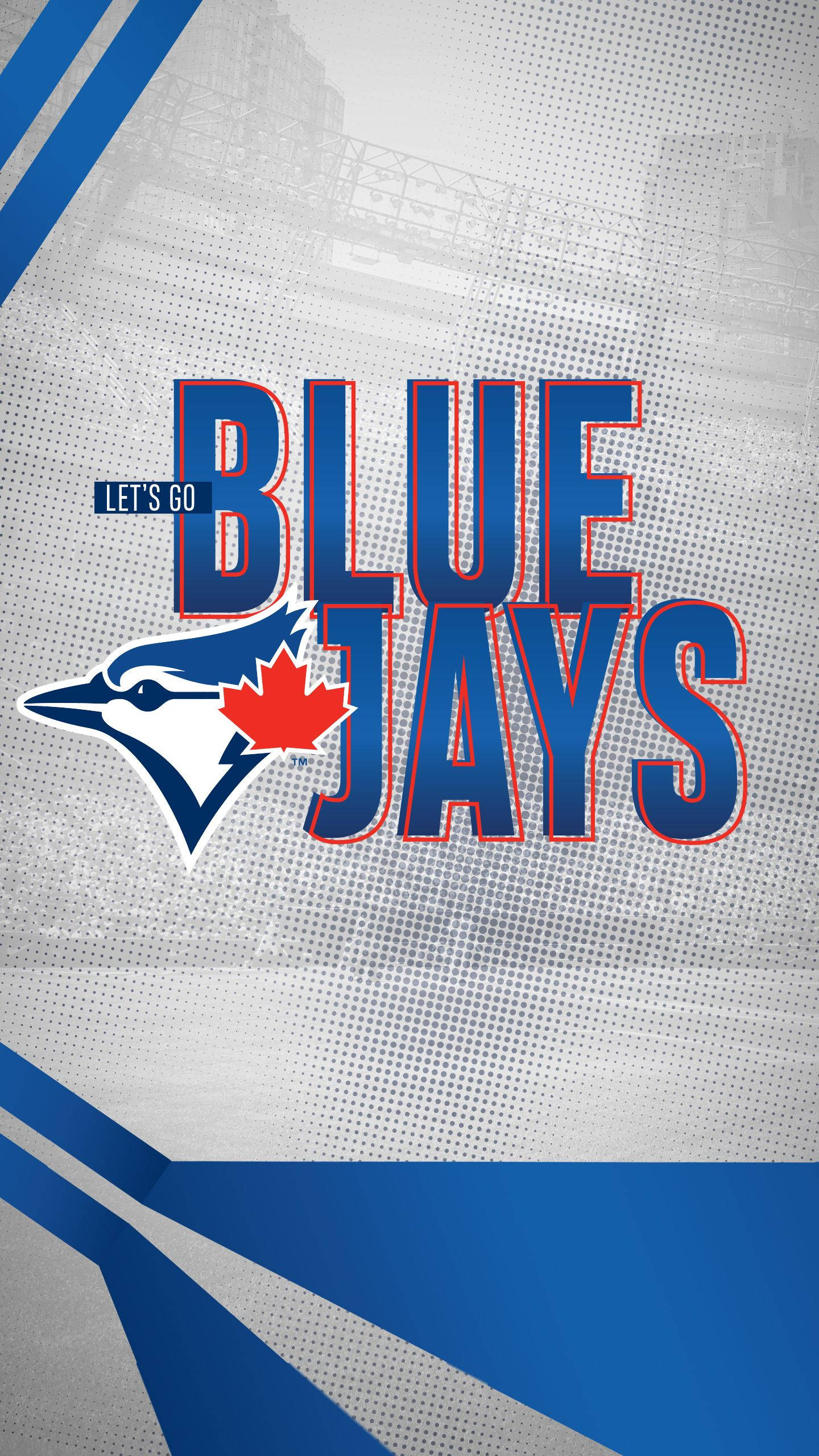 Toronto Blue Jays, blue and red, maple leaf, 2K Phone Wallpaper