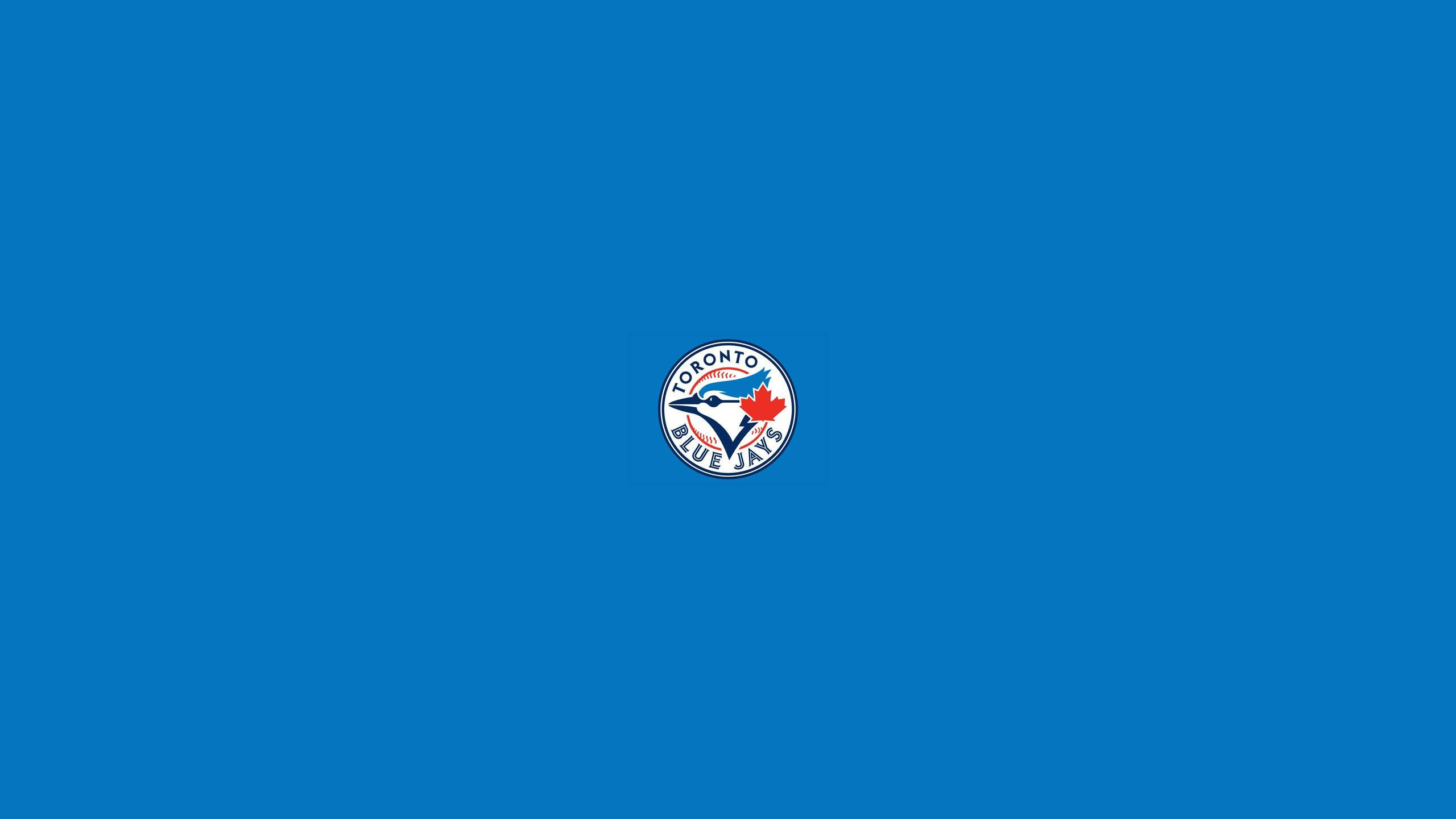 Toronto Blue Jays, minimalist logo, royal blue background, 2K Desktop Wallpaper
