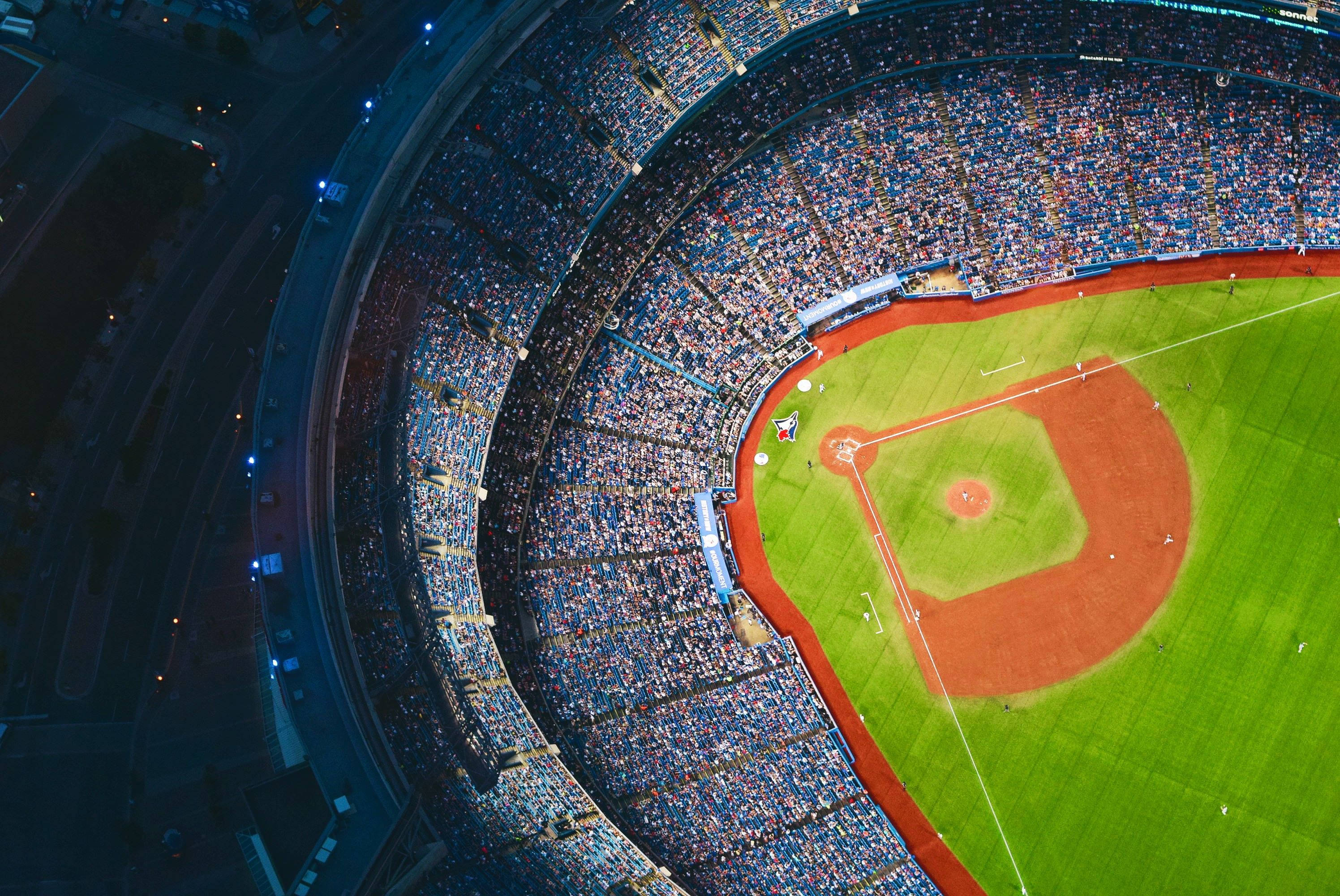 Toronto Blue Jays, stadium, night, 2K Desktop Wallpaper