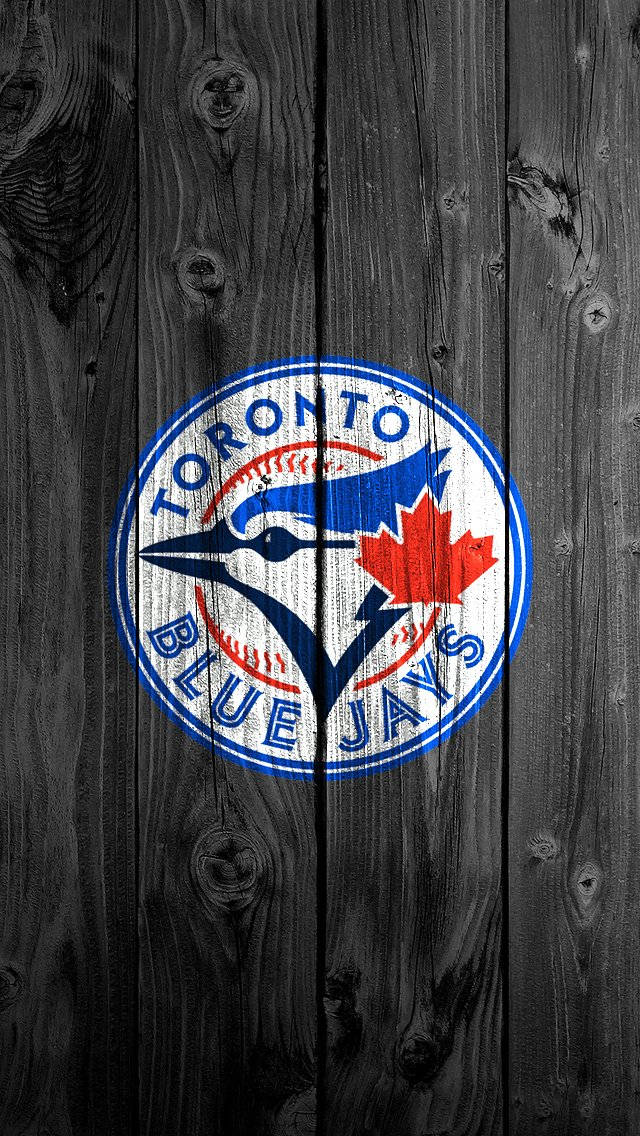 Toronto Blue Jays, wooden wall logo, dark weathered wooden planks, SD Phone Wallpaper