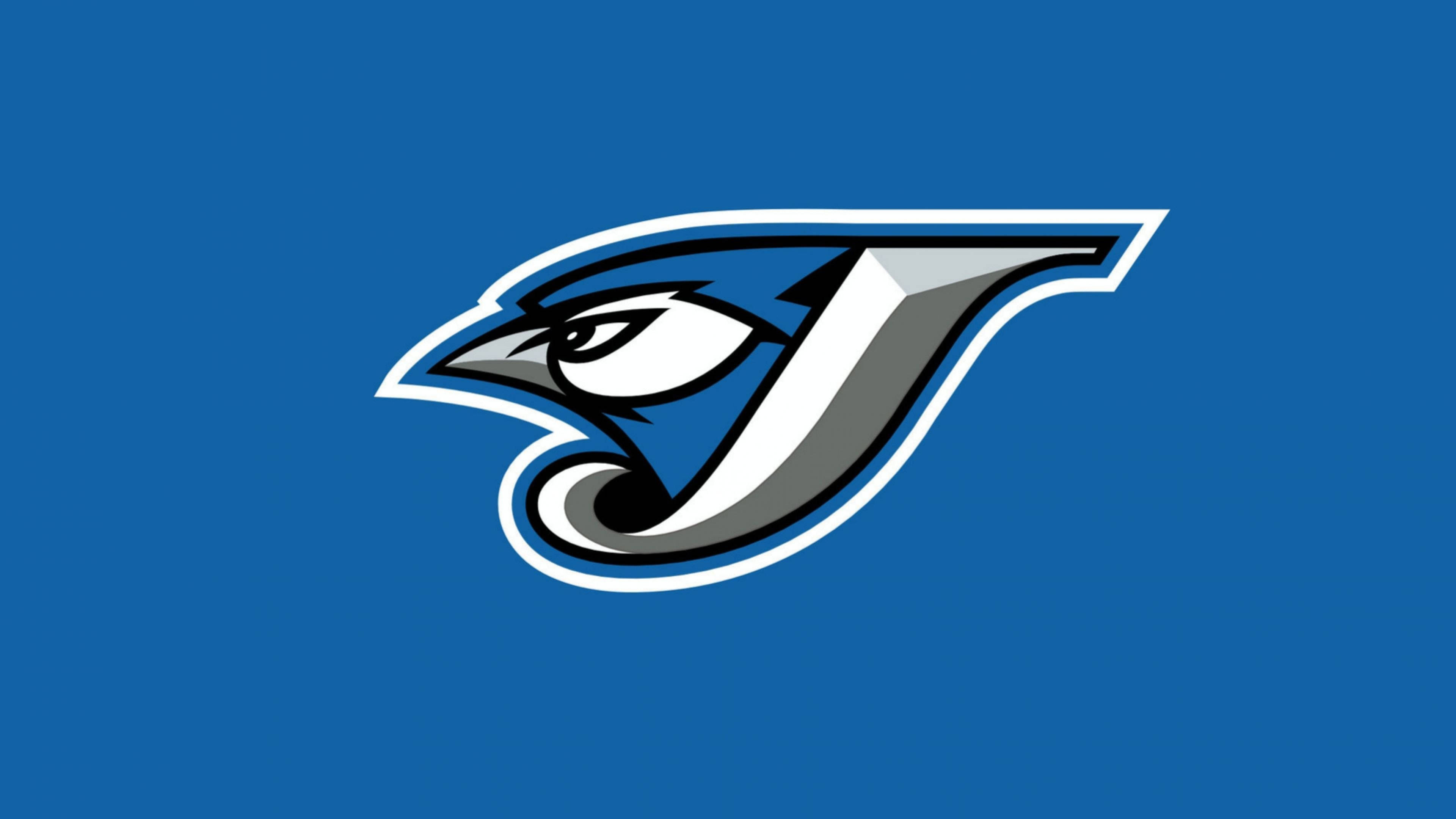 Toronto Blue Jays, modern logo design, blue background, 4K Desktop Wallpaper