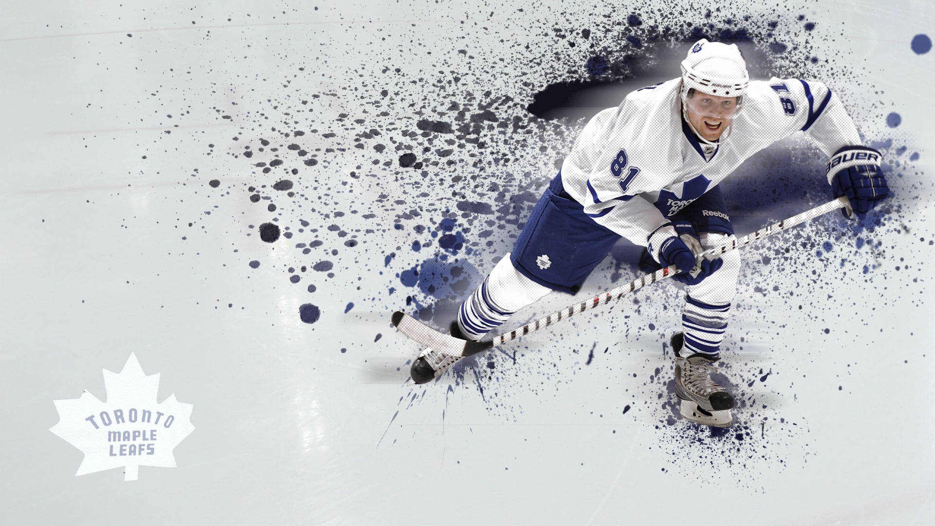 Toronto Maple Leafs, player number 81, white and blue gear, Full HD Desktop Wallpaper