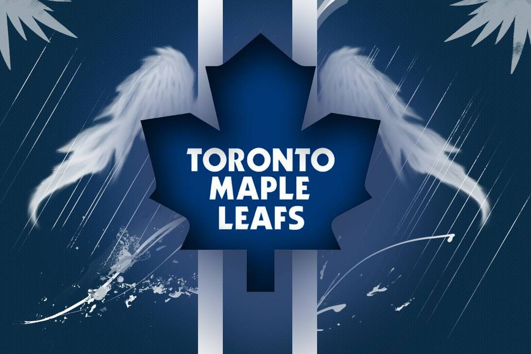 Toronto Maple Leafs, logo, white angel wings, SD Desktop Wallpaper