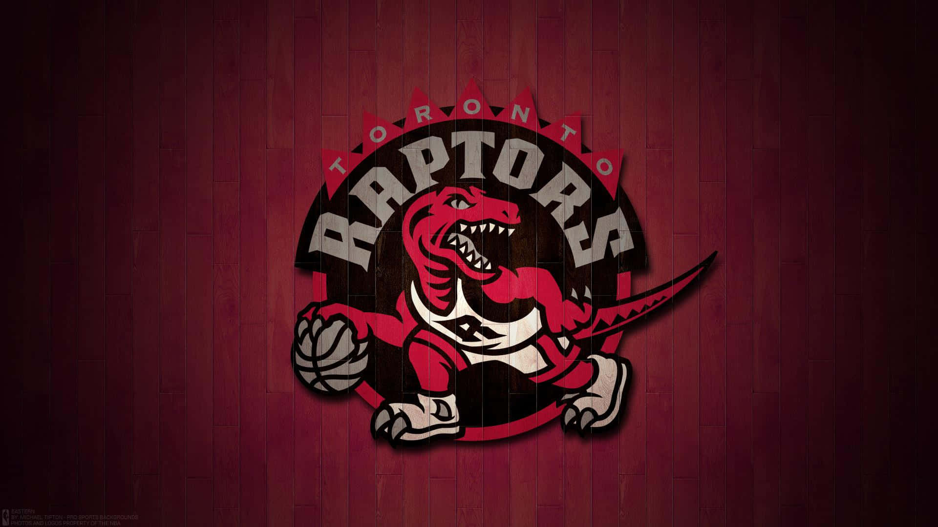 Toronto Raptors, red dinosaur, basketball, Full HD Desktop Wallpaper