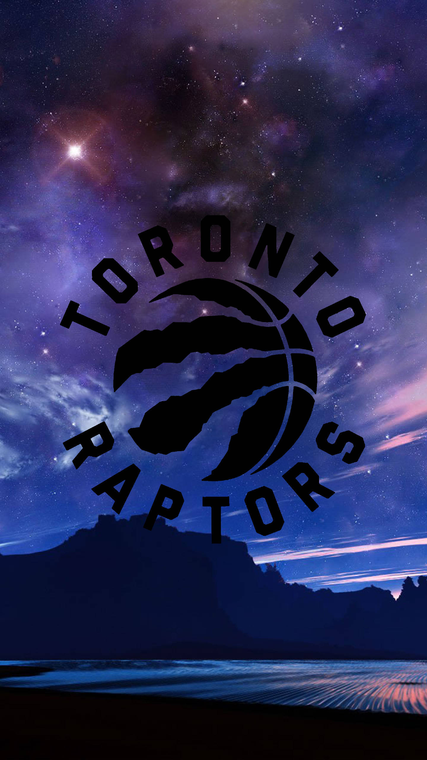 Toronto Raptors, logo, starry twilight sky, 2K Phone Wallpaper