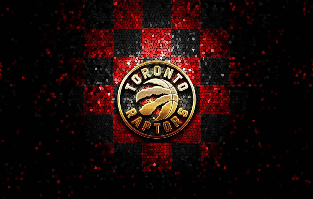 Toronto Raptors, red and black checkered glitter background, gleaming, HD Desktop Wallpaper