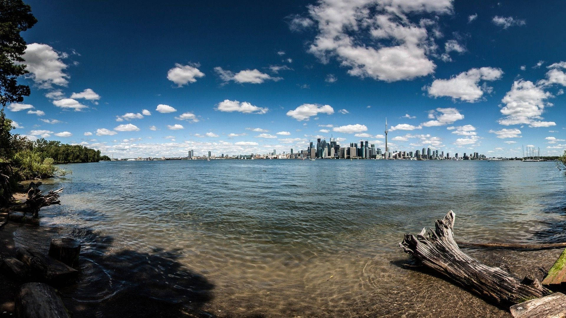 Toronto, beach side, modern city skyline, Full HD Desktop Wallpaper