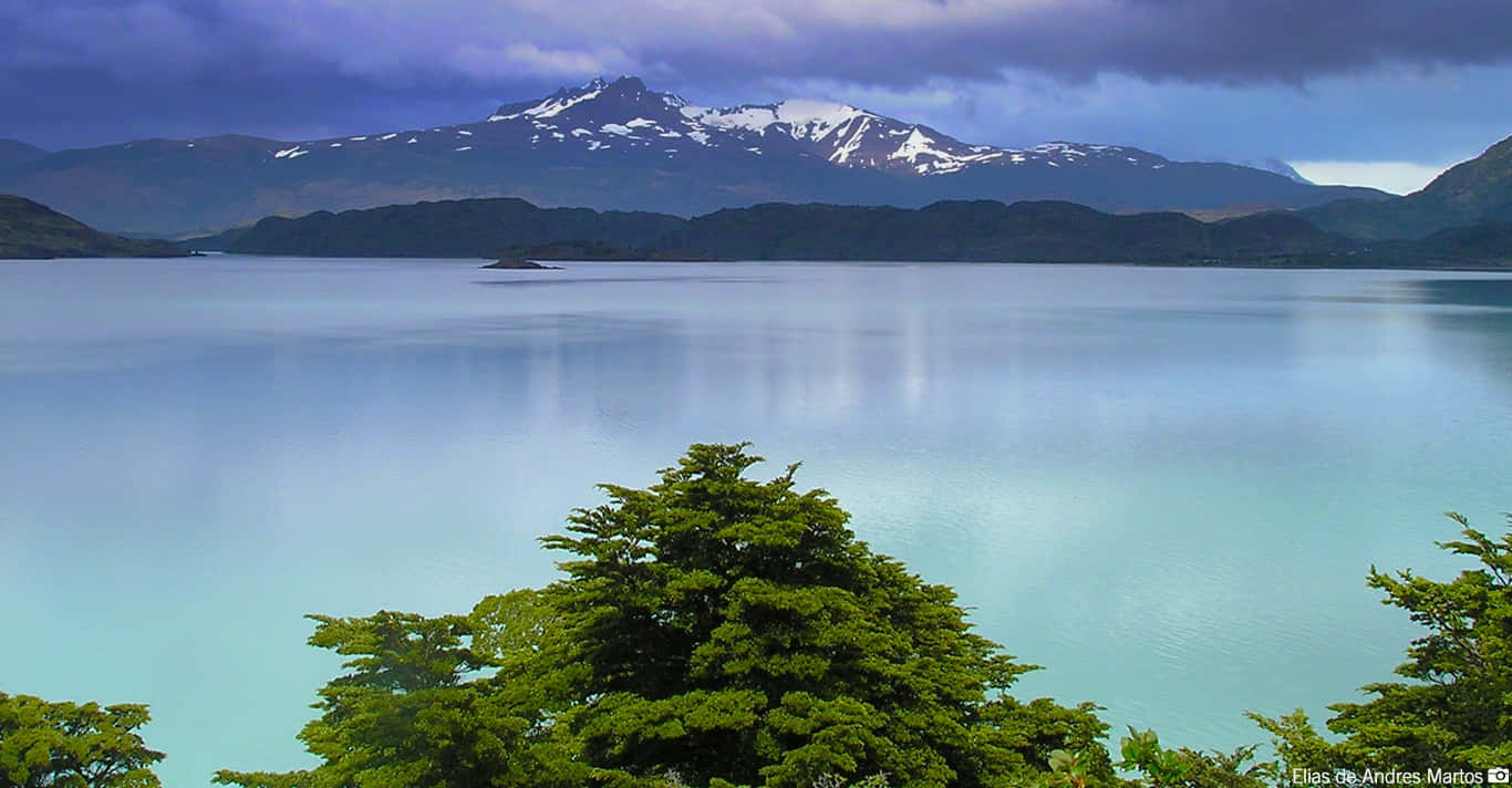 Torres Del Paine, turquoise lake, snow-capped mountains, HD Desktop Wallpaper