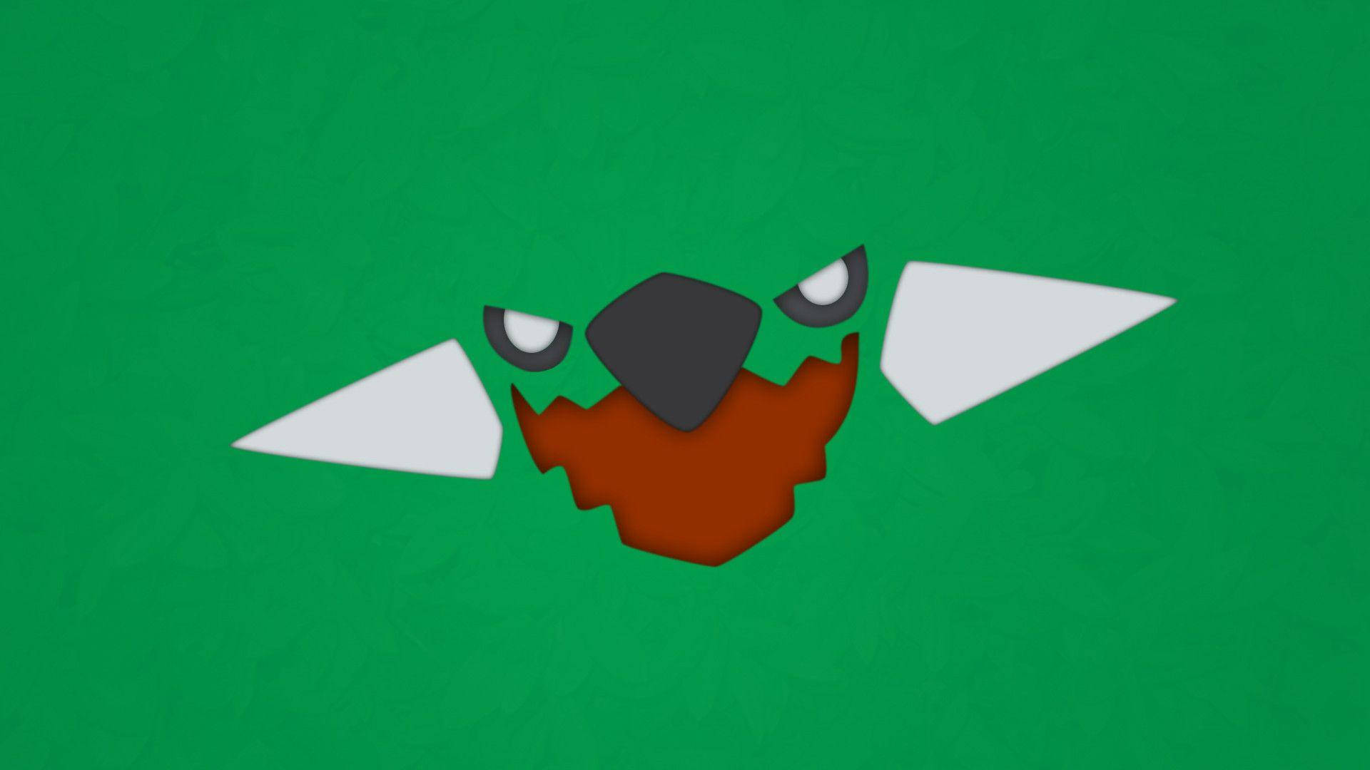 Torterra, green textured background, red beard, Full HD Desktop Wallpaper