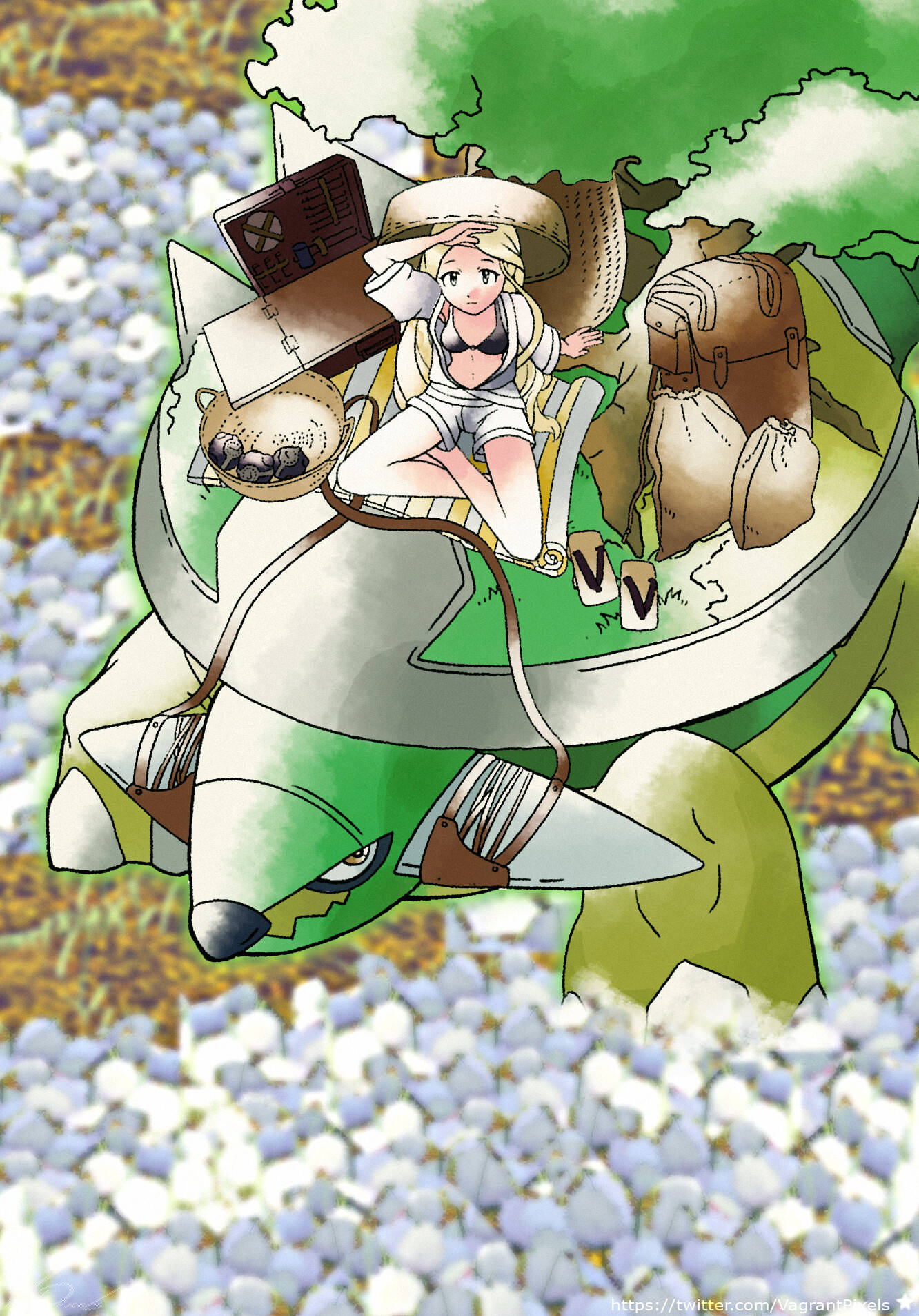 Torterra, anime trainer, green and white Pokémon, HD Phone Wallpaper