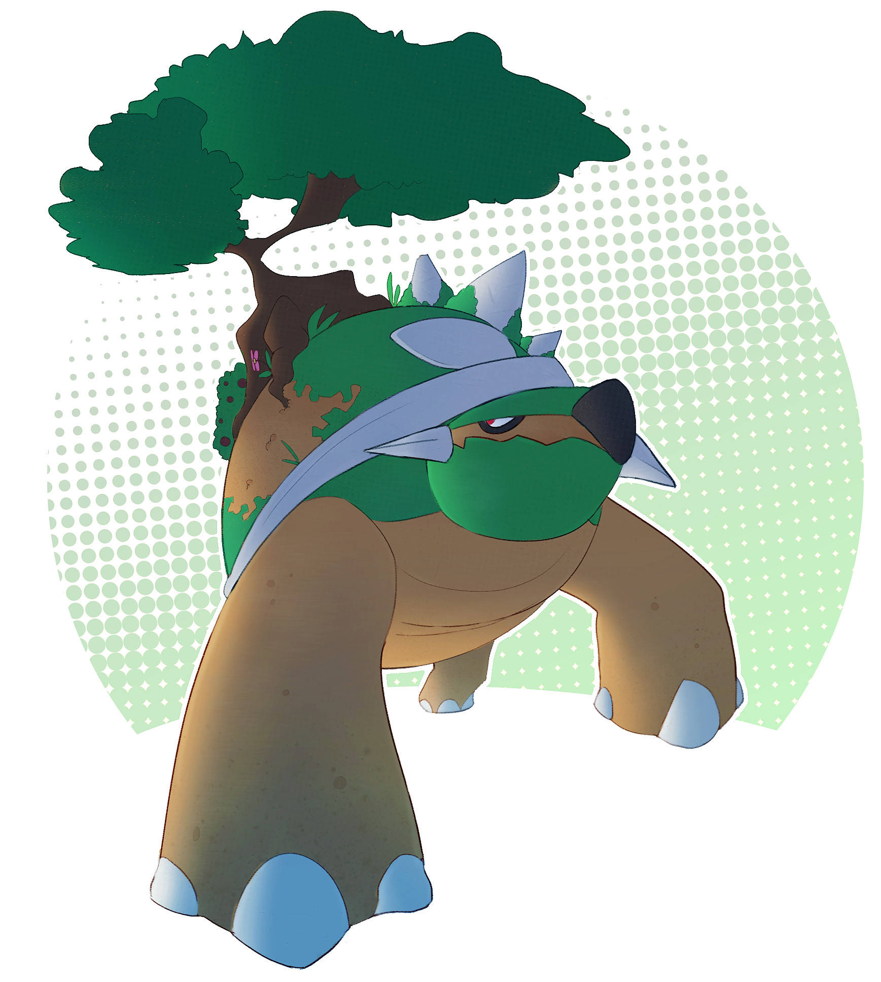 Torterra, green and brown, turtle-like creature, Full HD Phone Wallpaper